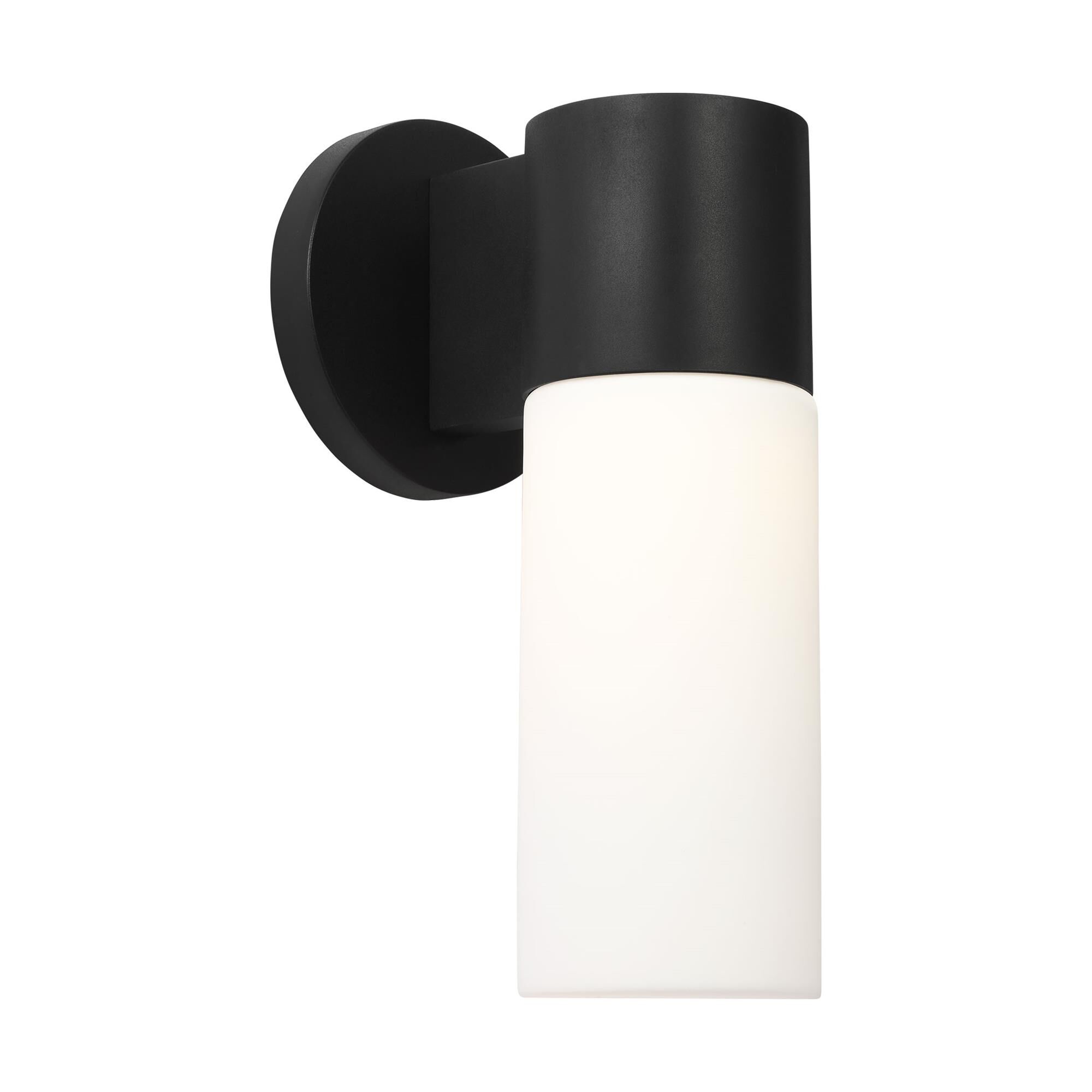 Shown in Textured Black finish and White Opal Etched glass