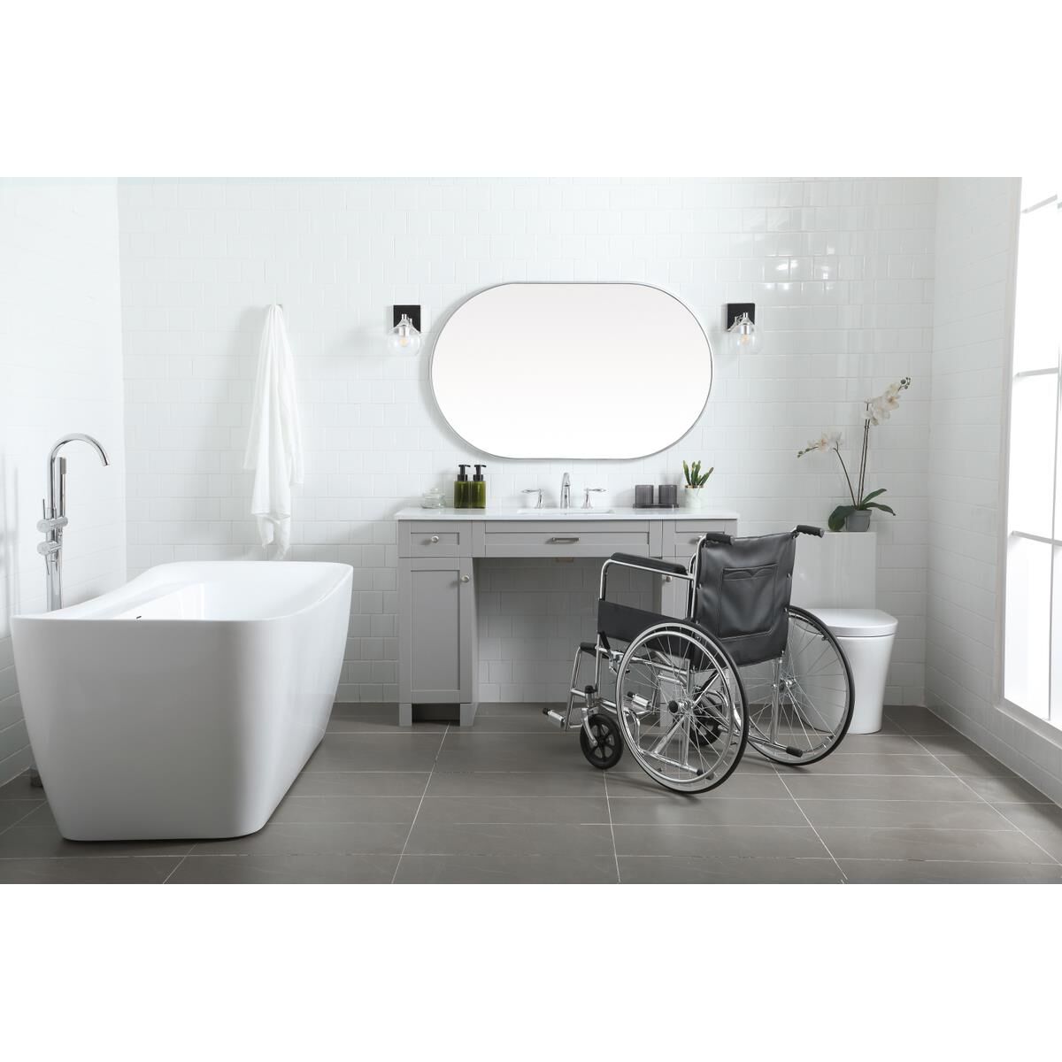 Shown in Grey finish