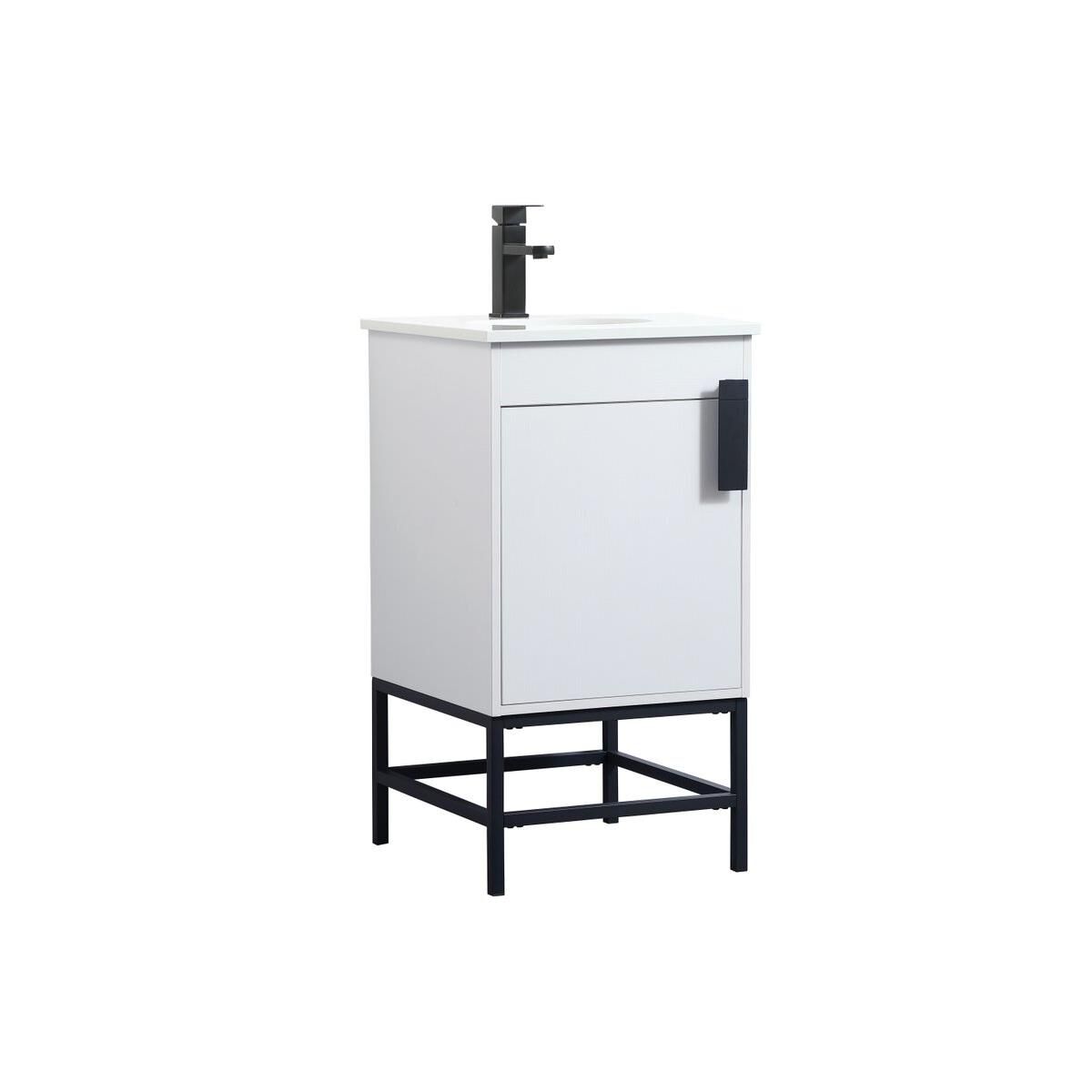 Shown in White finish and Without Backsplash accent