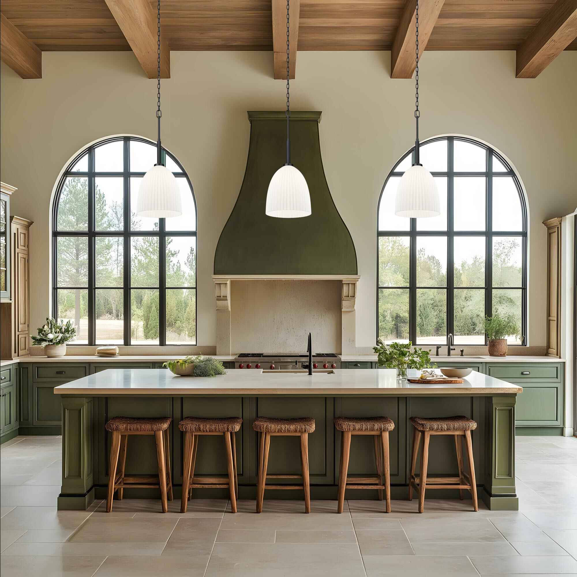 Shown in Matte Black finish and Matte Opal glass and Matte Opal shade