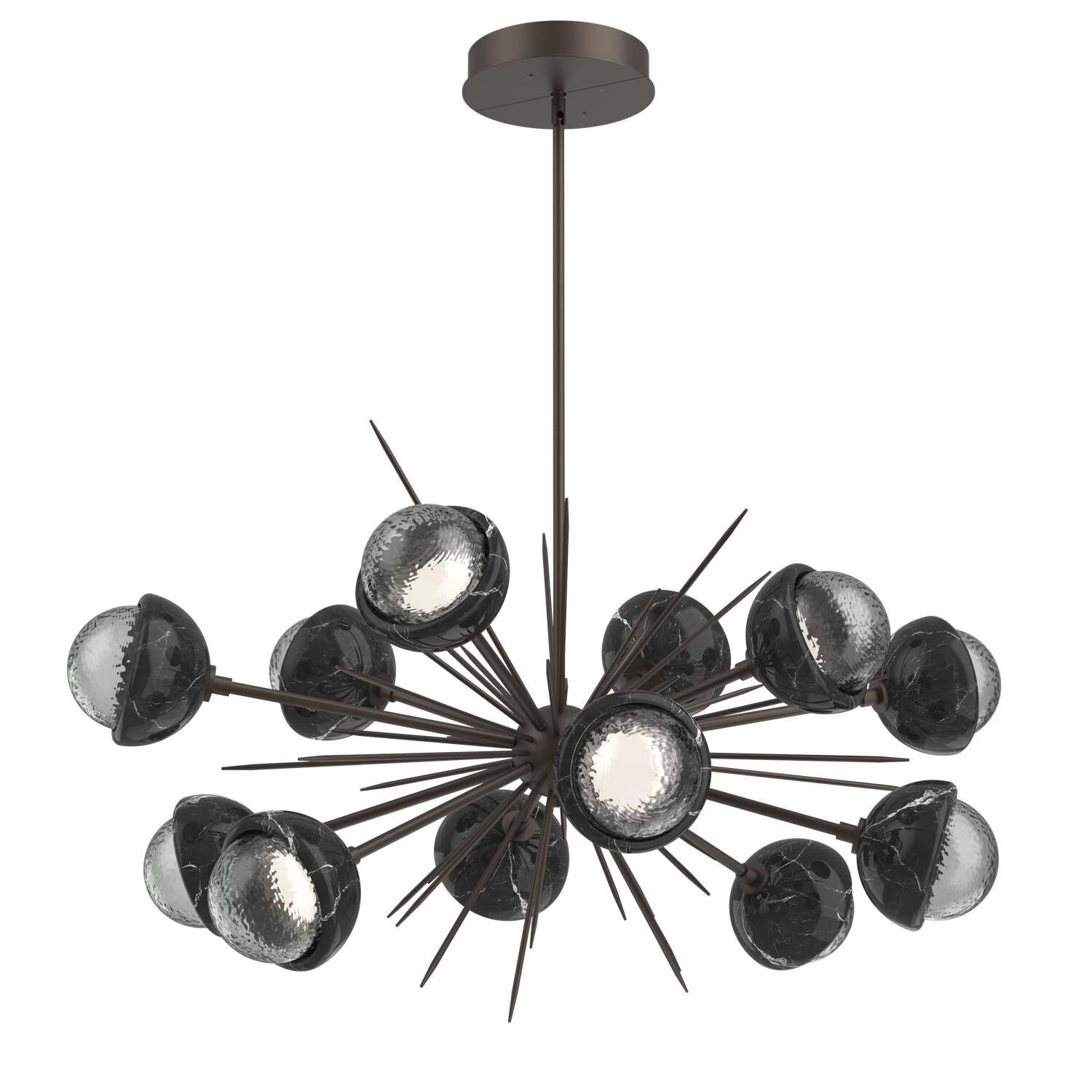 Shown in Flat Bronze finish and Smoke glass and Black Marble accent