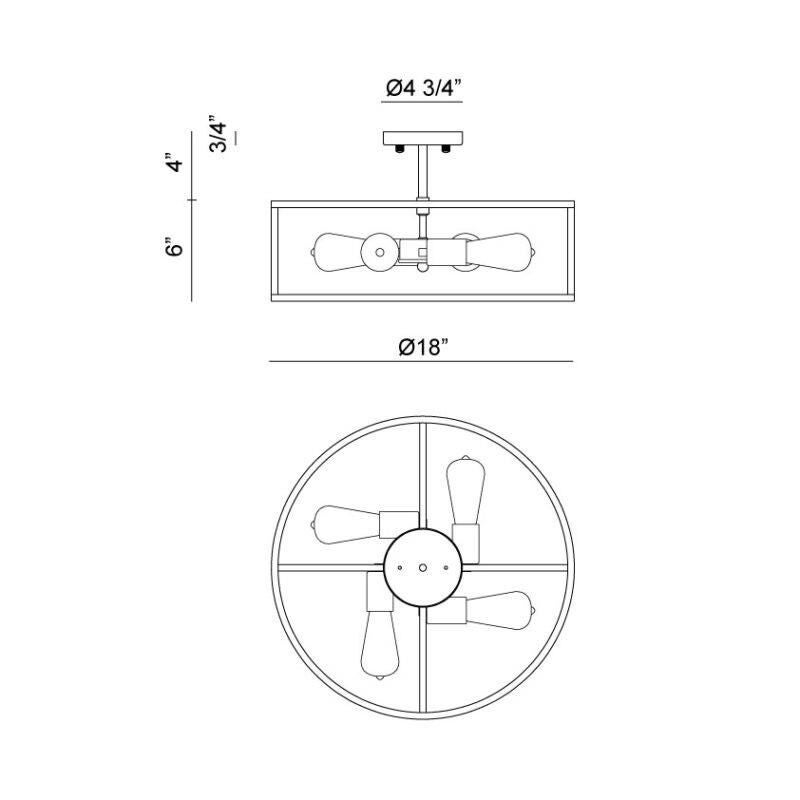 Candid 4 Light Flush Mount by Matteo Lighting