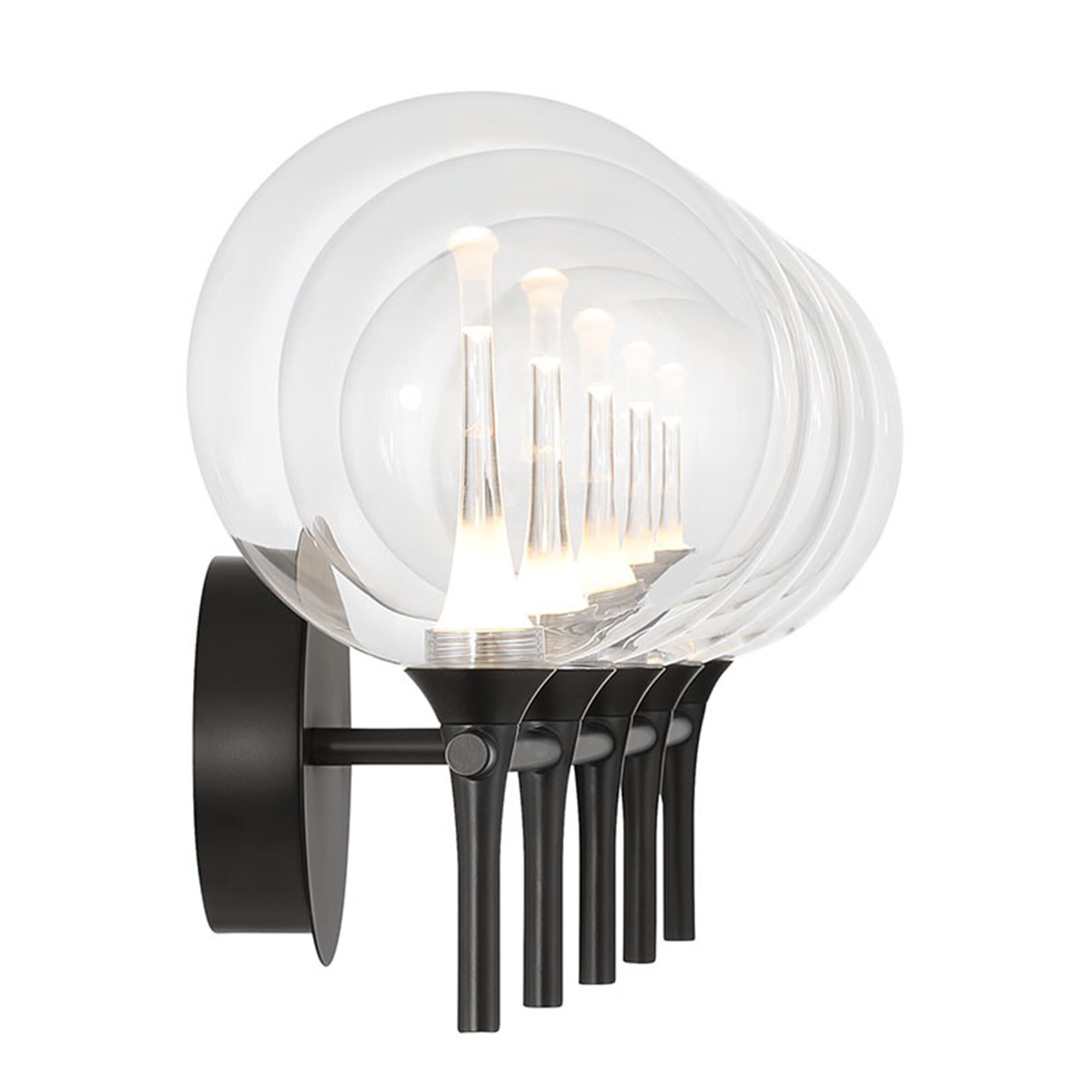 Shown in Black finish and Clear glass