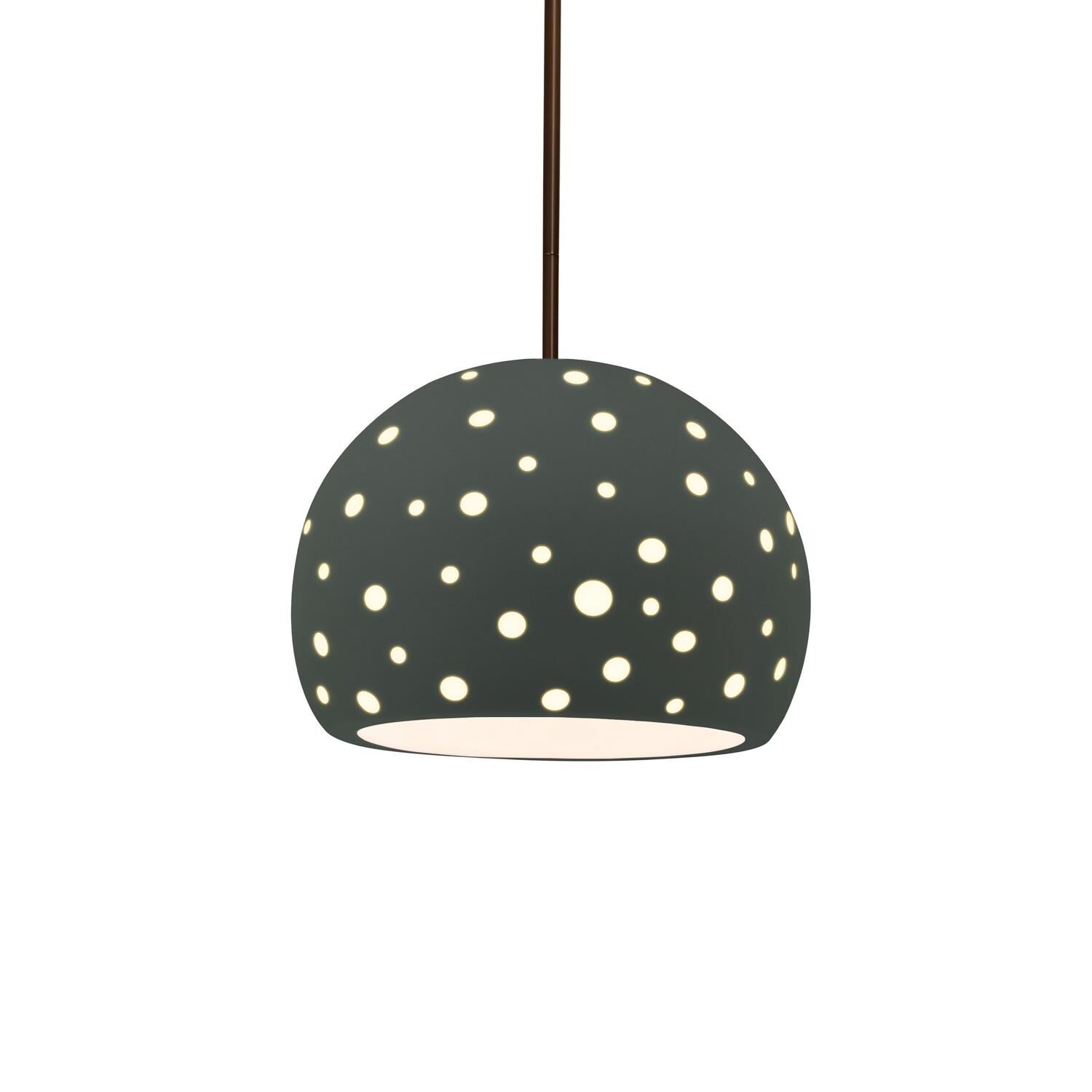 Perforated Globe 10 Inch Large Pendant by Justice Design Group