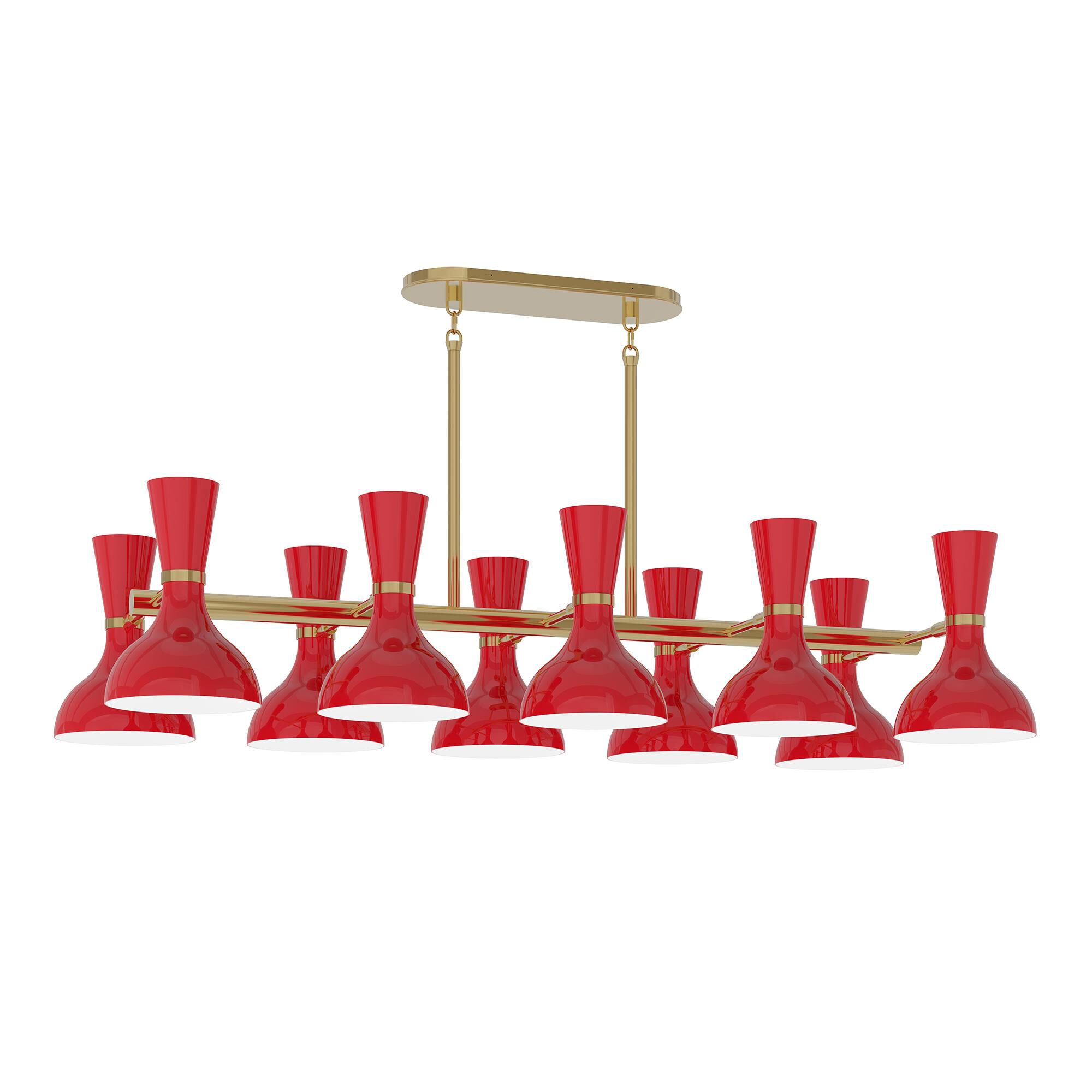Shown in Gold finish and Ruby Red shade