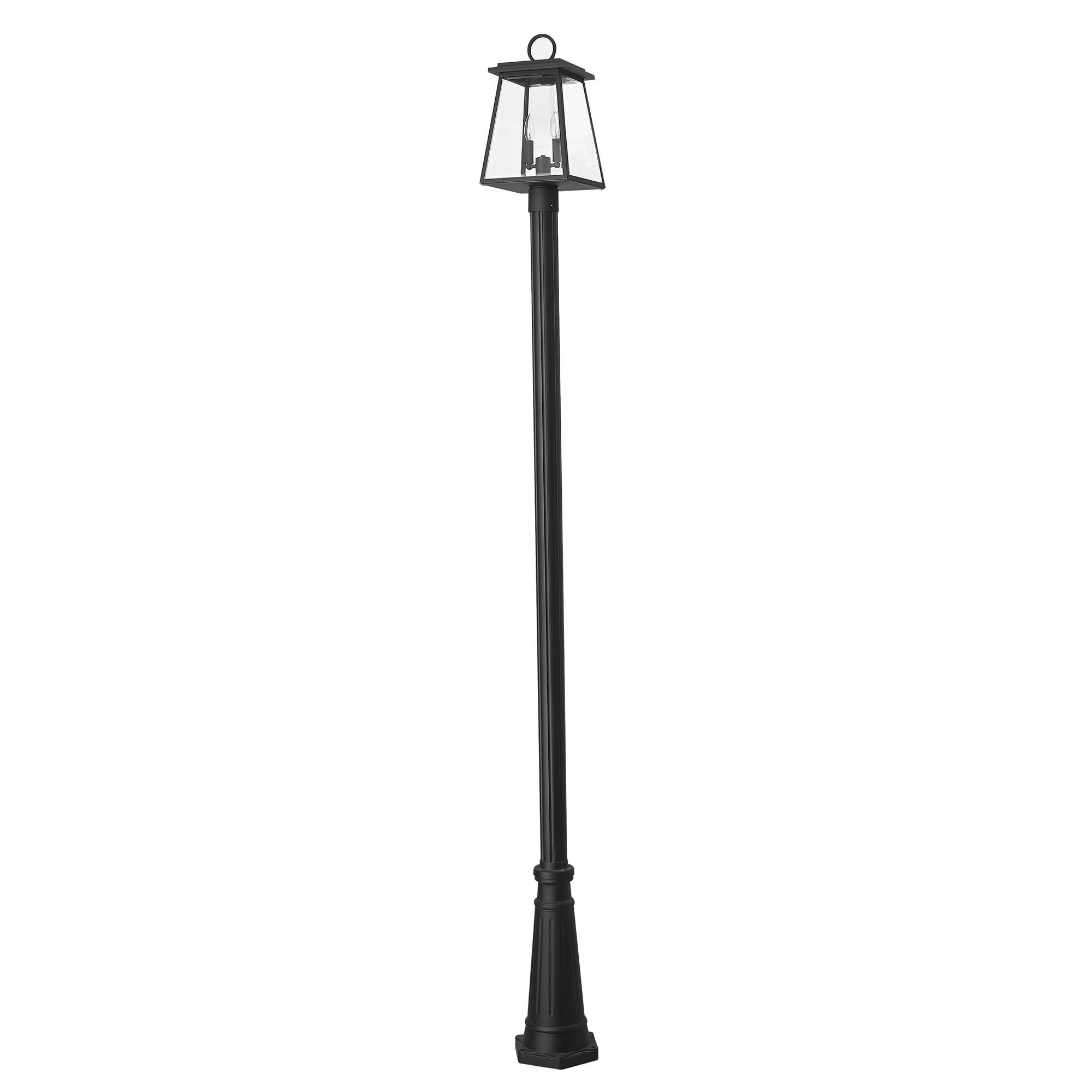 Shown in Black finish and Clear Beveled glass