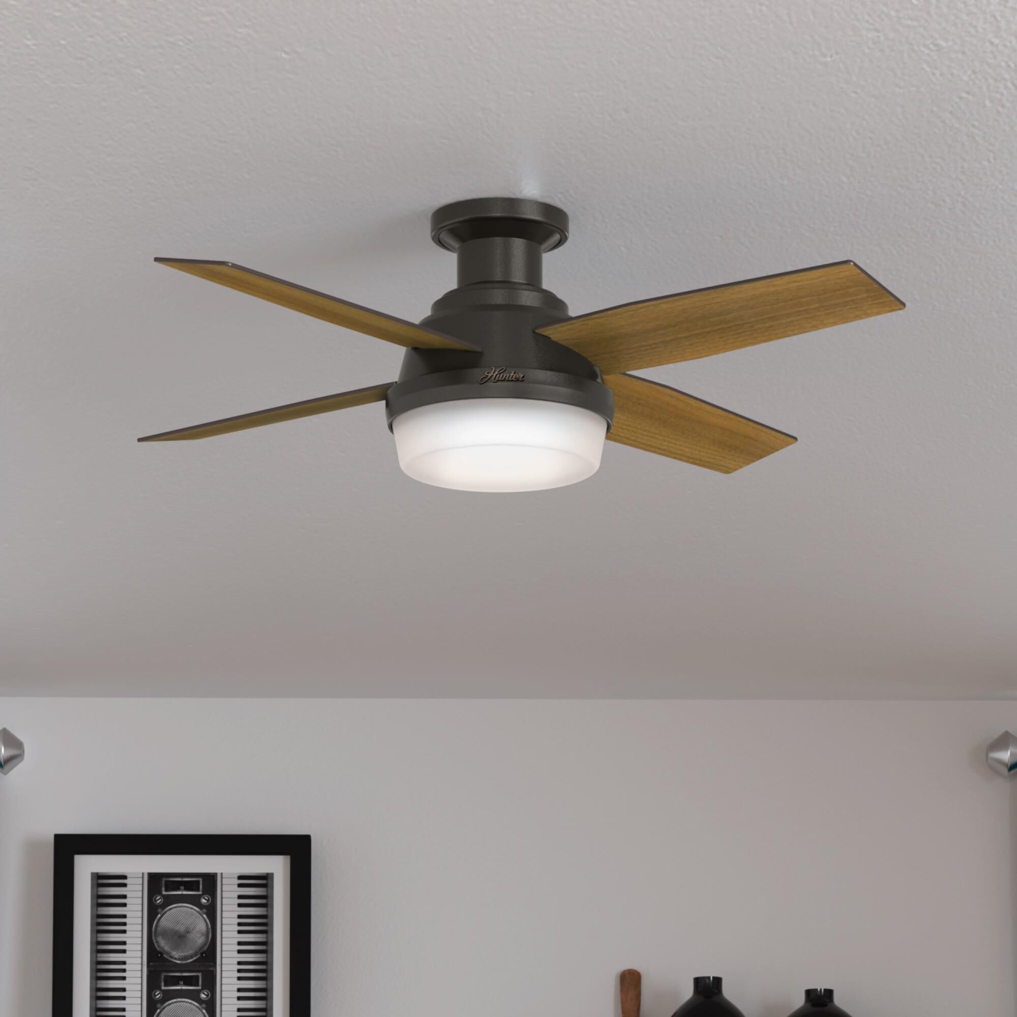 Dempsey 44 Inch Ceiling Fan with Light Kit by Hunter Fan