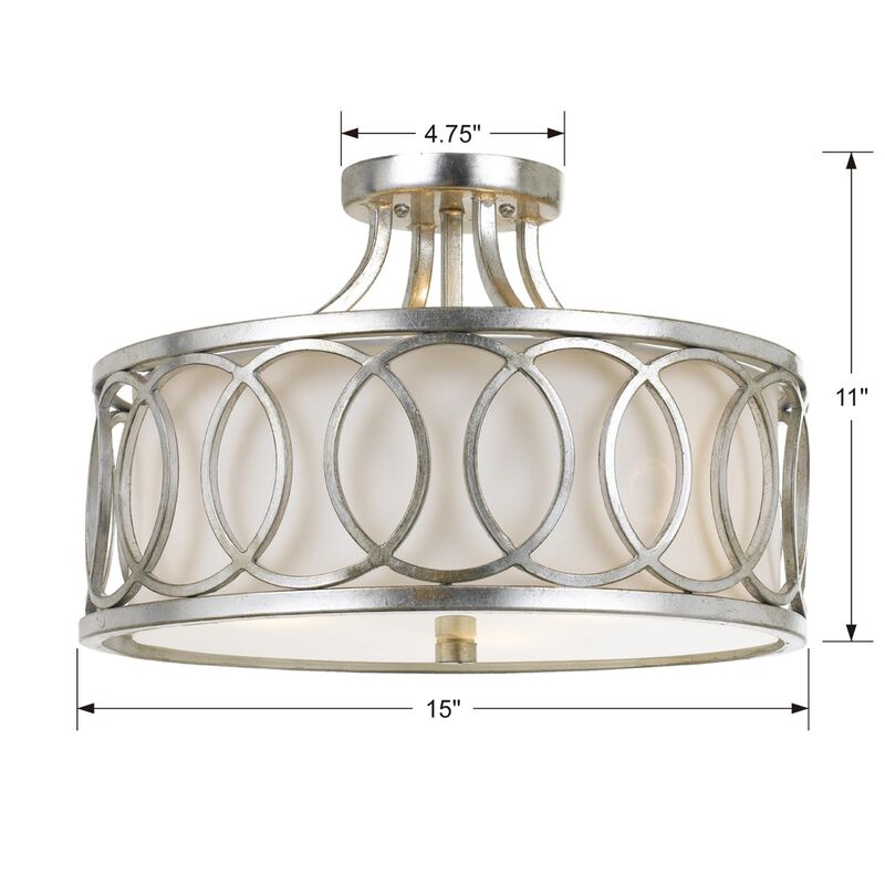 Libby Langdon Graham 15 Inch 3 Light Semi Flush Mount by Crystorama