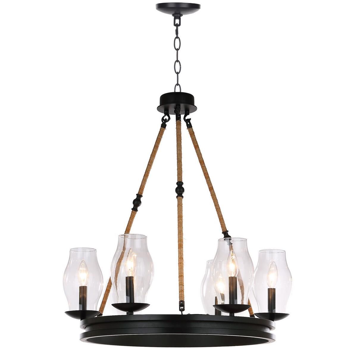 Fritz Adjustable 25 Inch 6 Light Chandelier by Safavieh