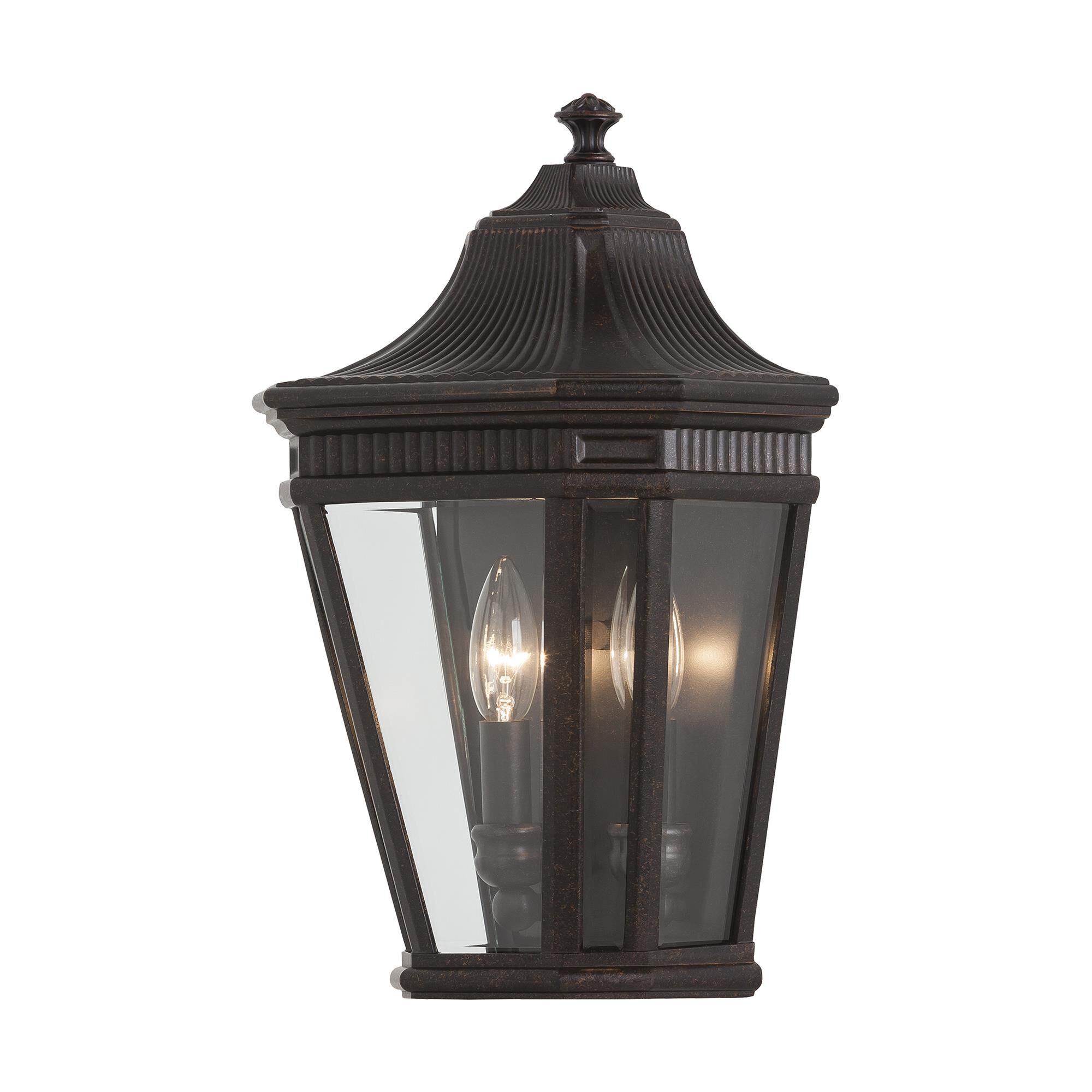 Shown in Grecian Bronze finish and Clear Beveled Panels glass