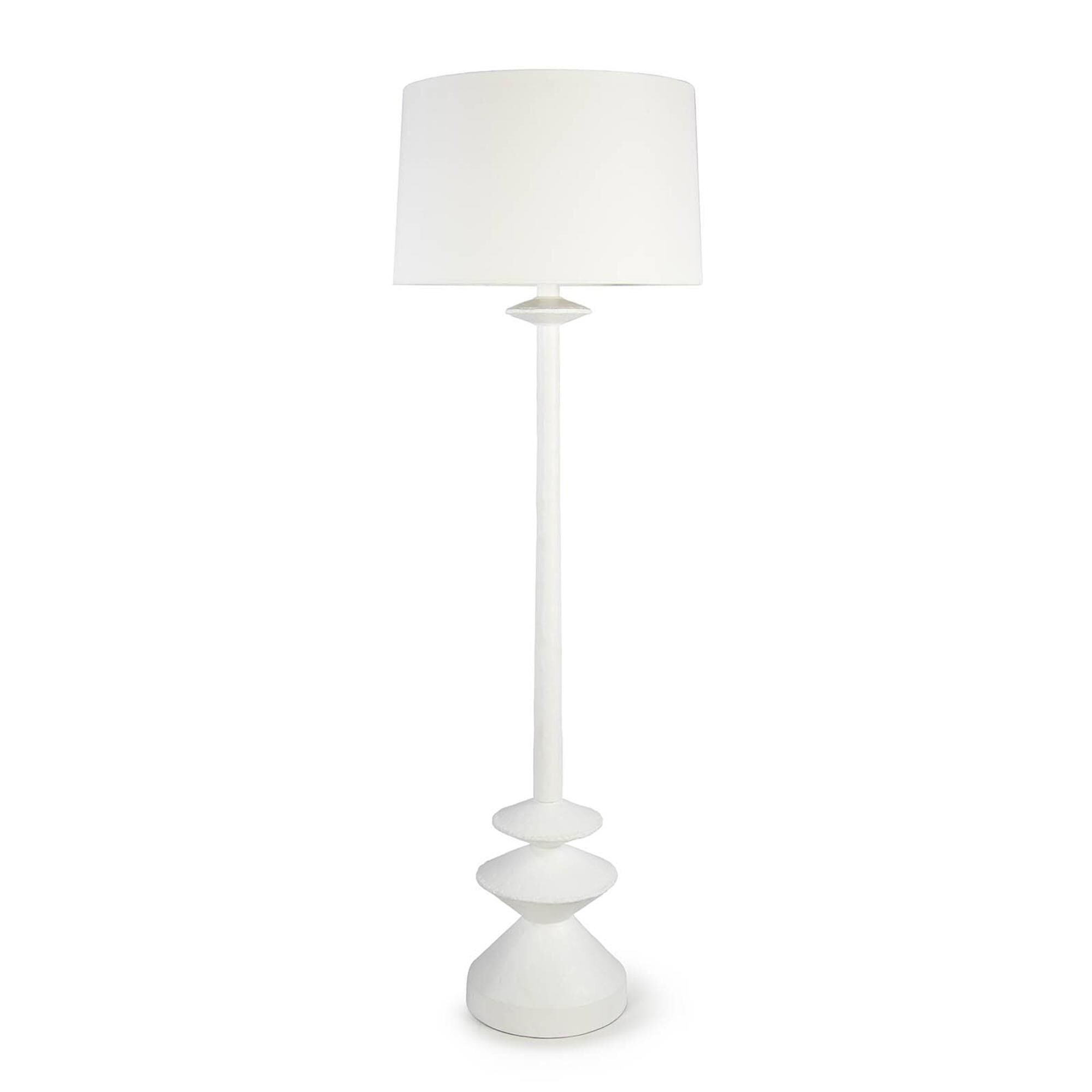 Shown in White finish and Linen shade