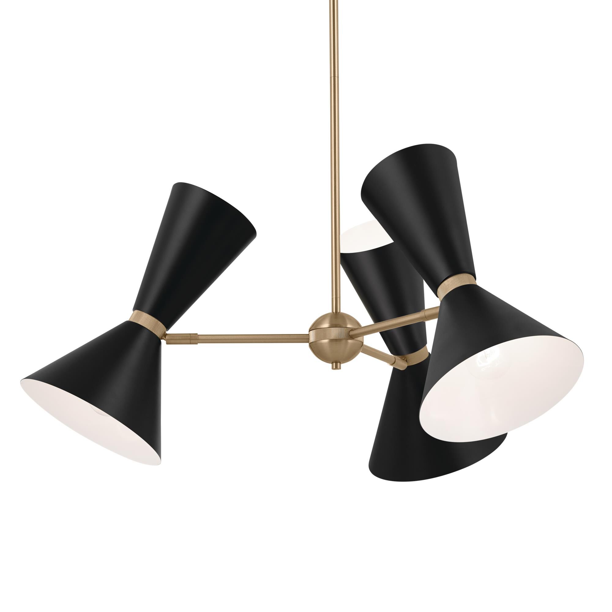 Shown in Champagne Bronze with Black finish and Metal and Cone shade