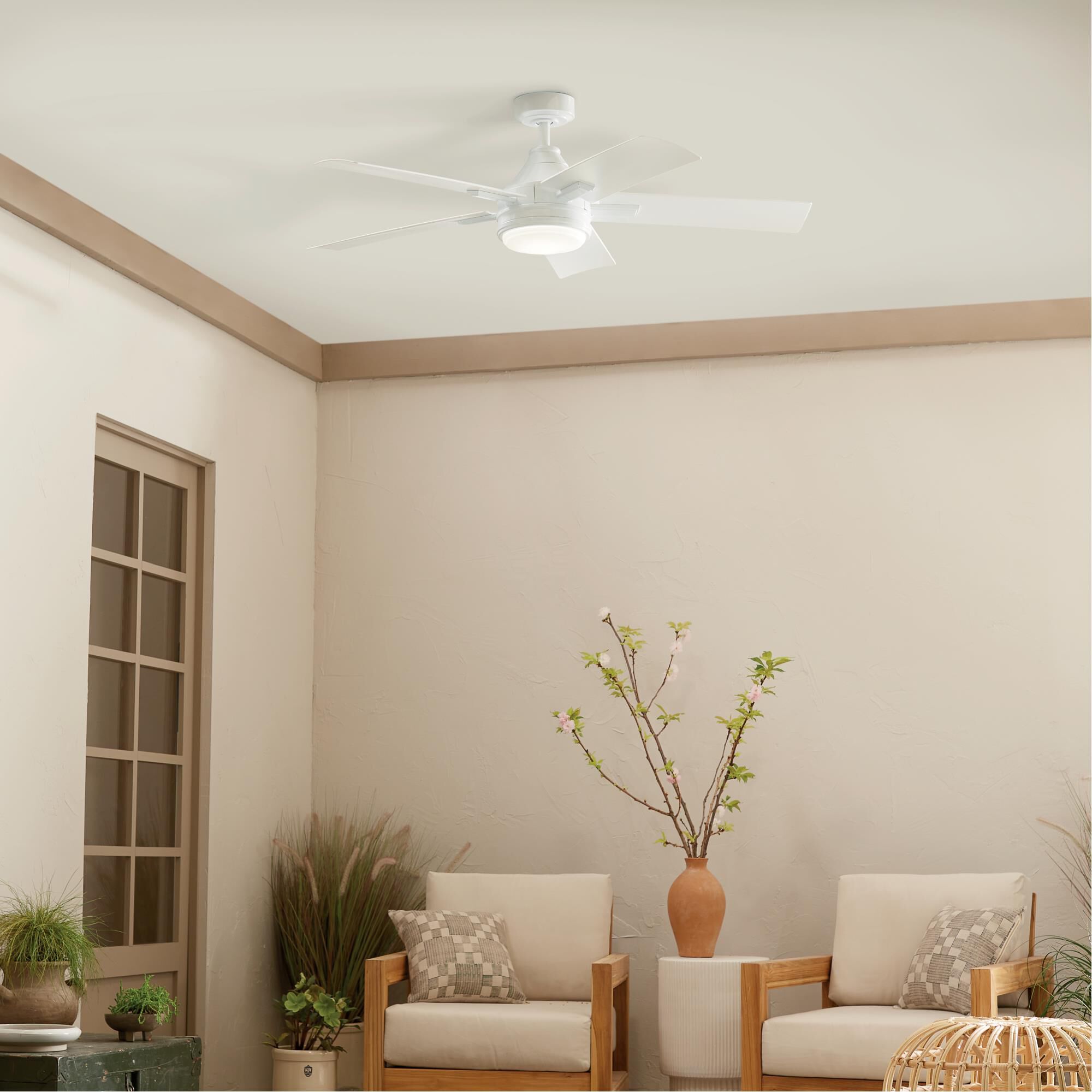 Tide Outdoor Rated 52 Inch Ceiling Fan with Light Kit by Kichler Lighting