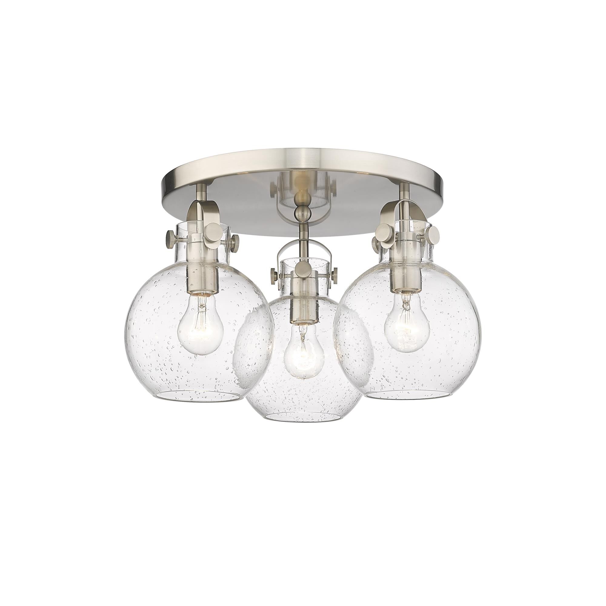 Shown in Satin Nickel finish and Seedy glass