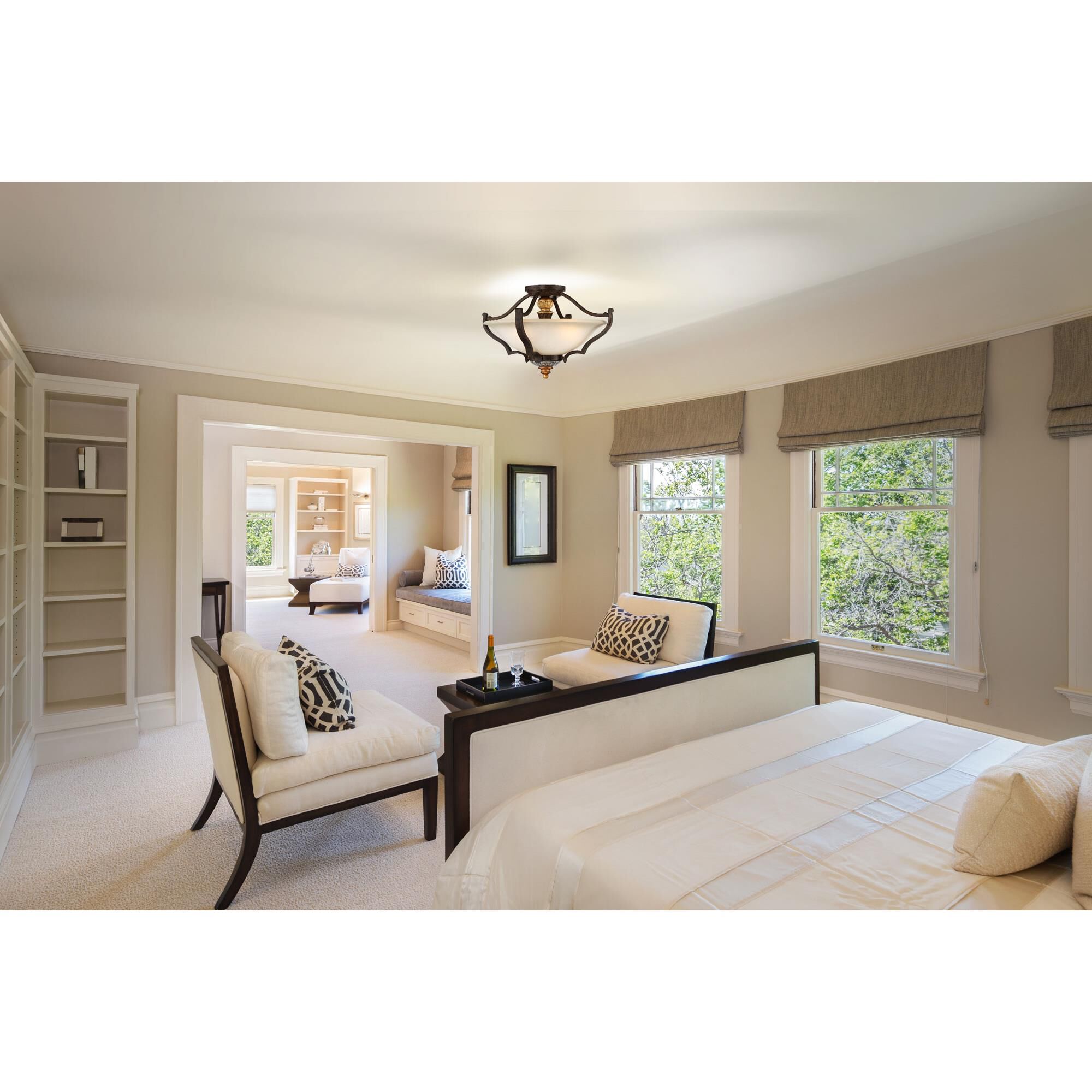 Chateau Nobles 17 Inch 3 Light Semi Flush Mount by Metropolitan Lighting