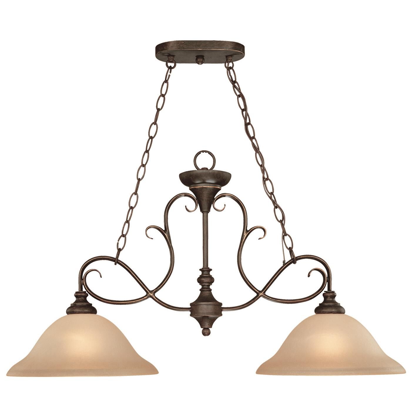 Shown in Mocha Bronze finish and Yes glass and Yes shade
