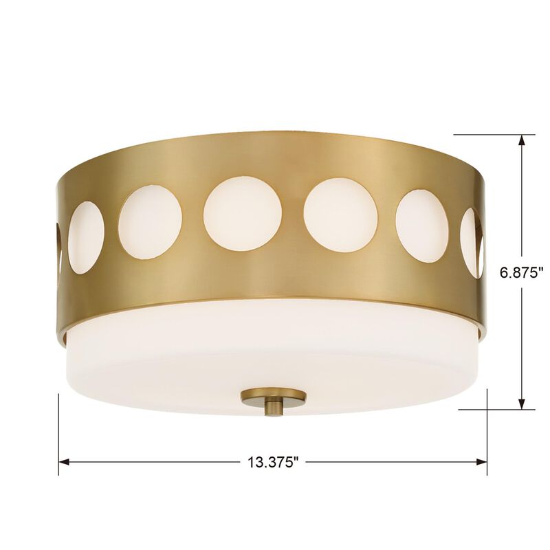 Kirby 13 Inch 2 Light Semi Flush Mount by Crystorama