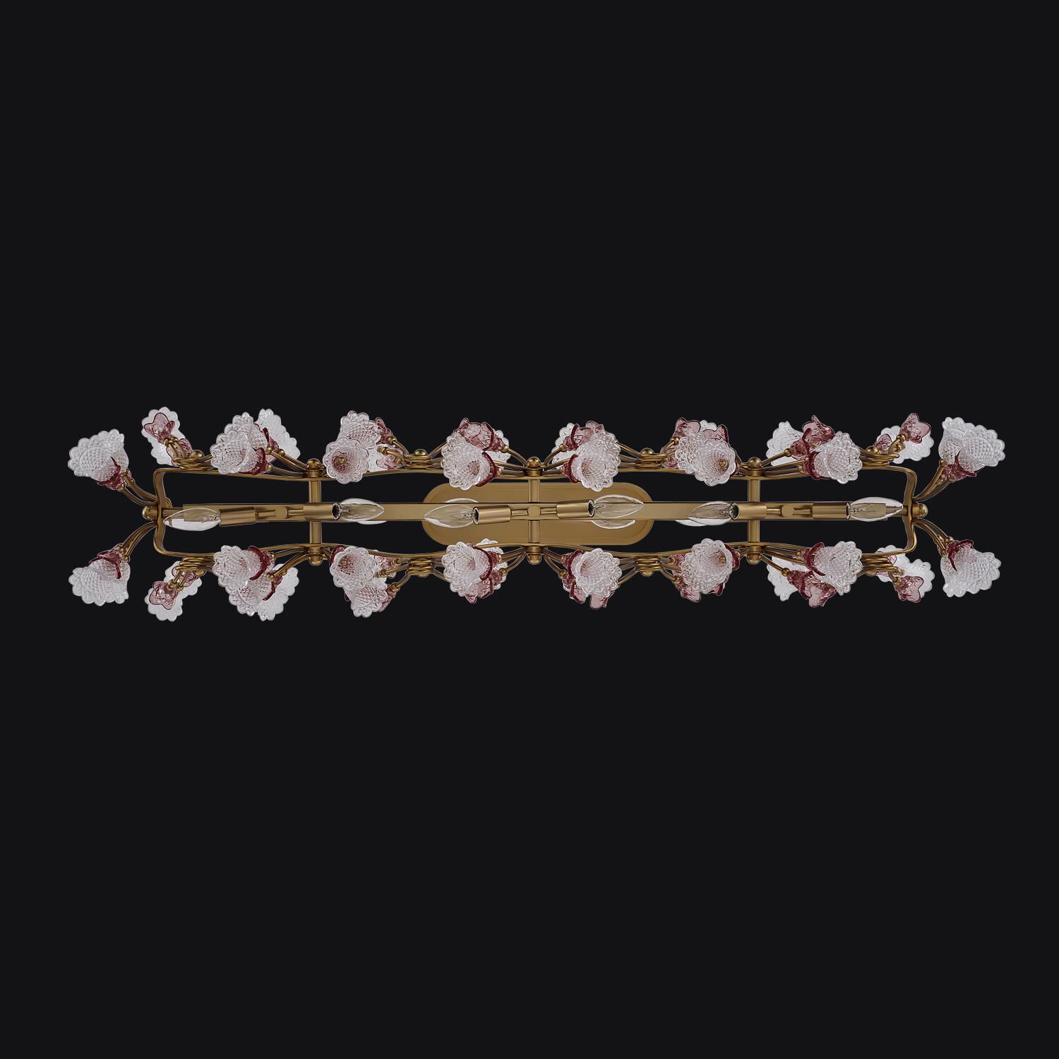 Shown in Antique Brass finish and Vintage Rose crystal