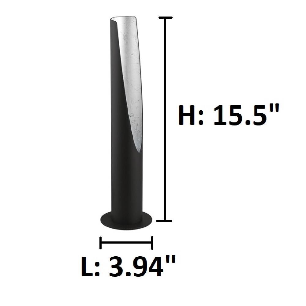 Shown in Black - White finish and Black - Silver Metal shade