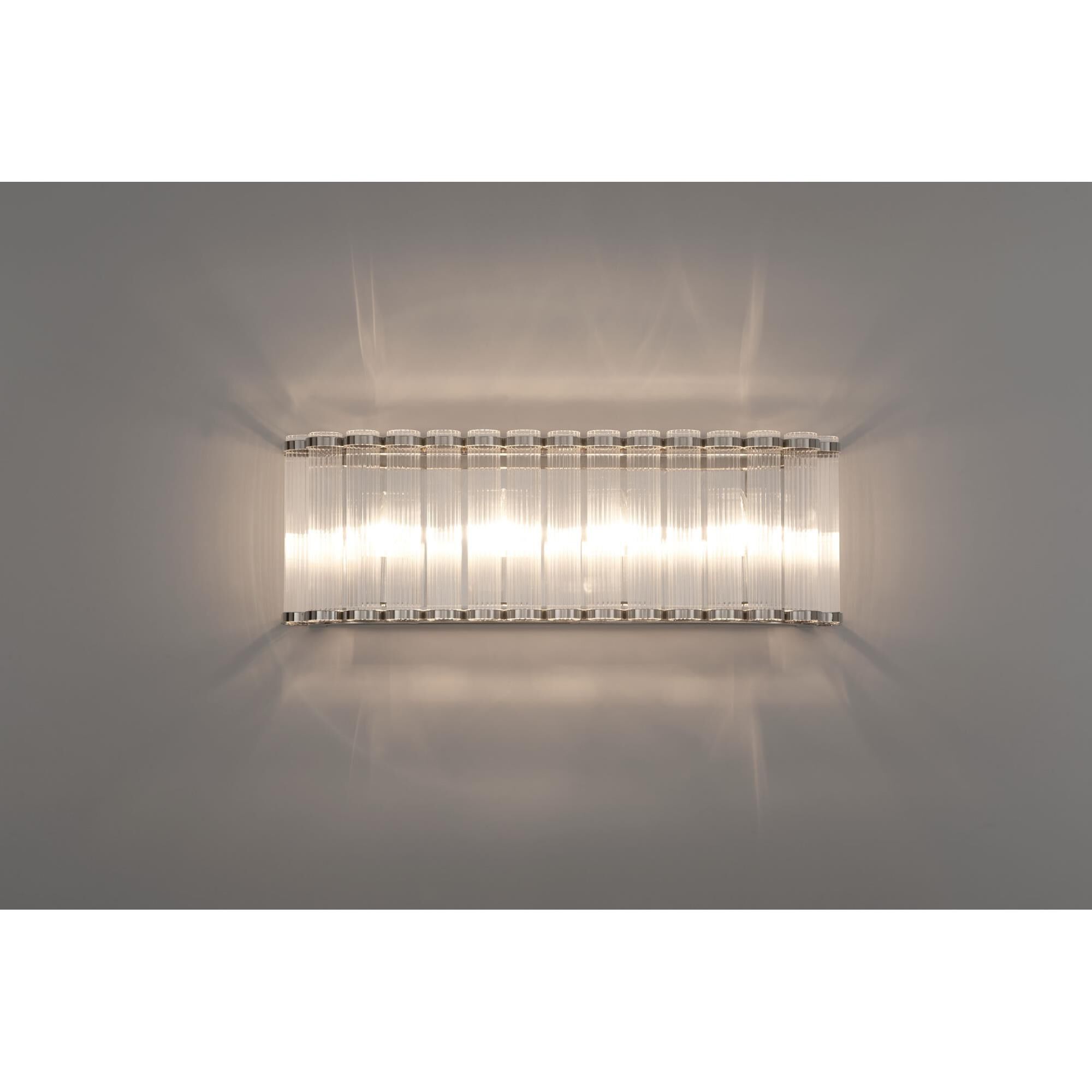 Shown in Polished Nickel finish and Ribbed glass