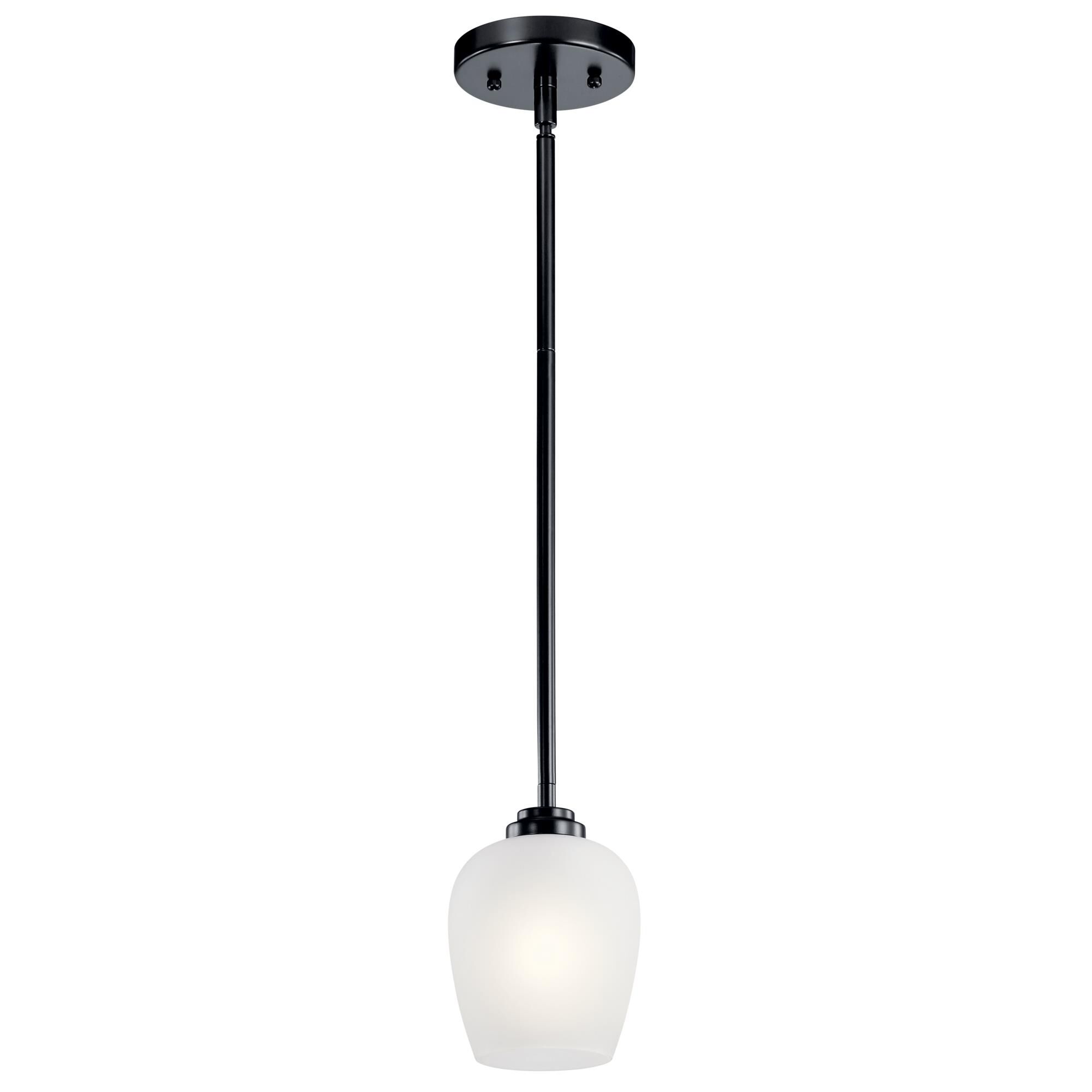 Shown in Black finish and Satin Etched glass