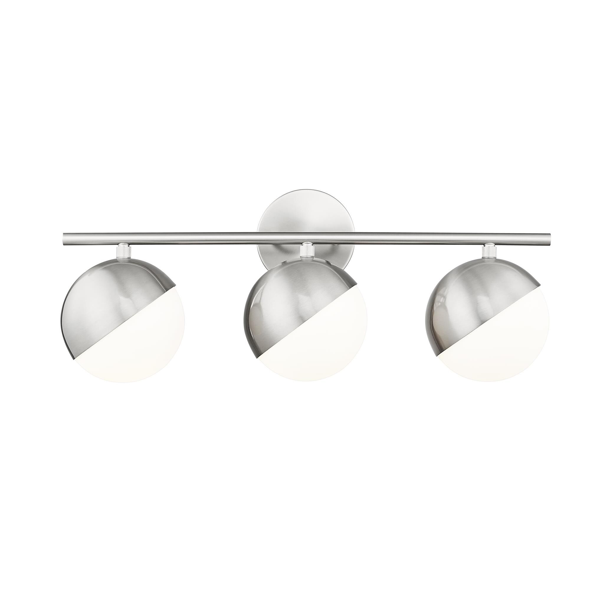 Shown in Brushed Nickel finish and Matte Opal glass and Matte Opal shade