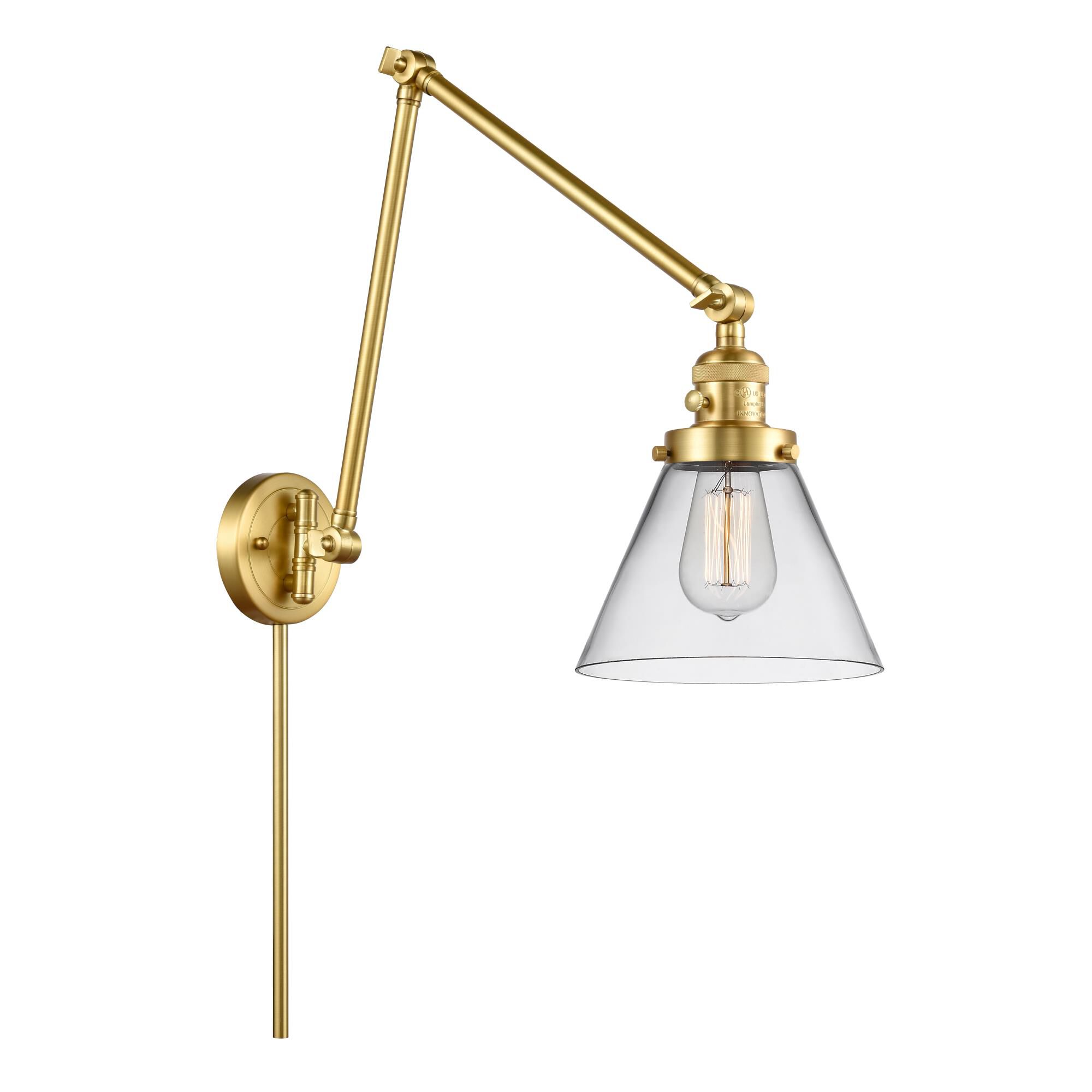 Bruno Marashlian Large Cone LED Wall Swing Lamp by Innovations Lighting