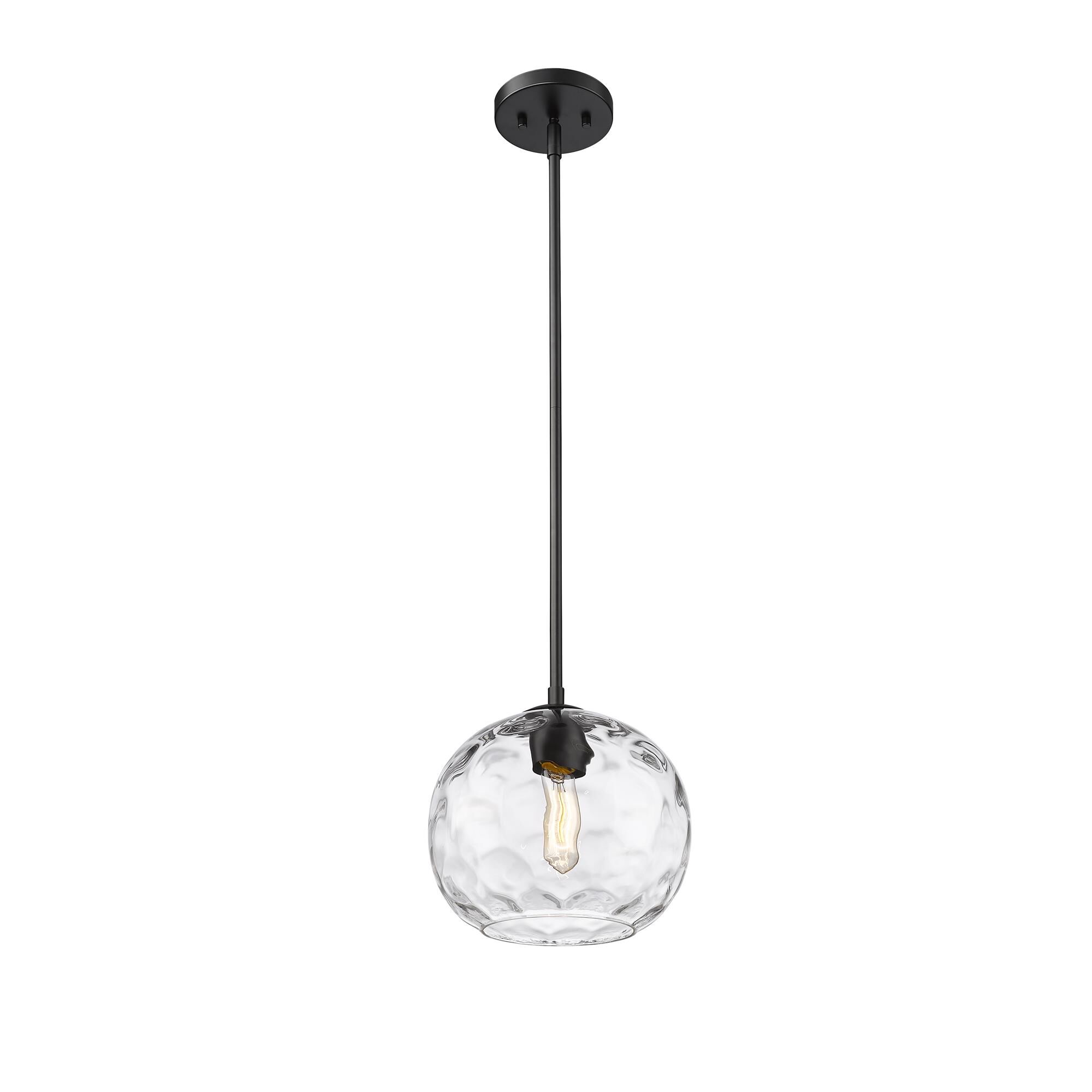 Shown in Matte Black finish and Clear glass and Clear shade
