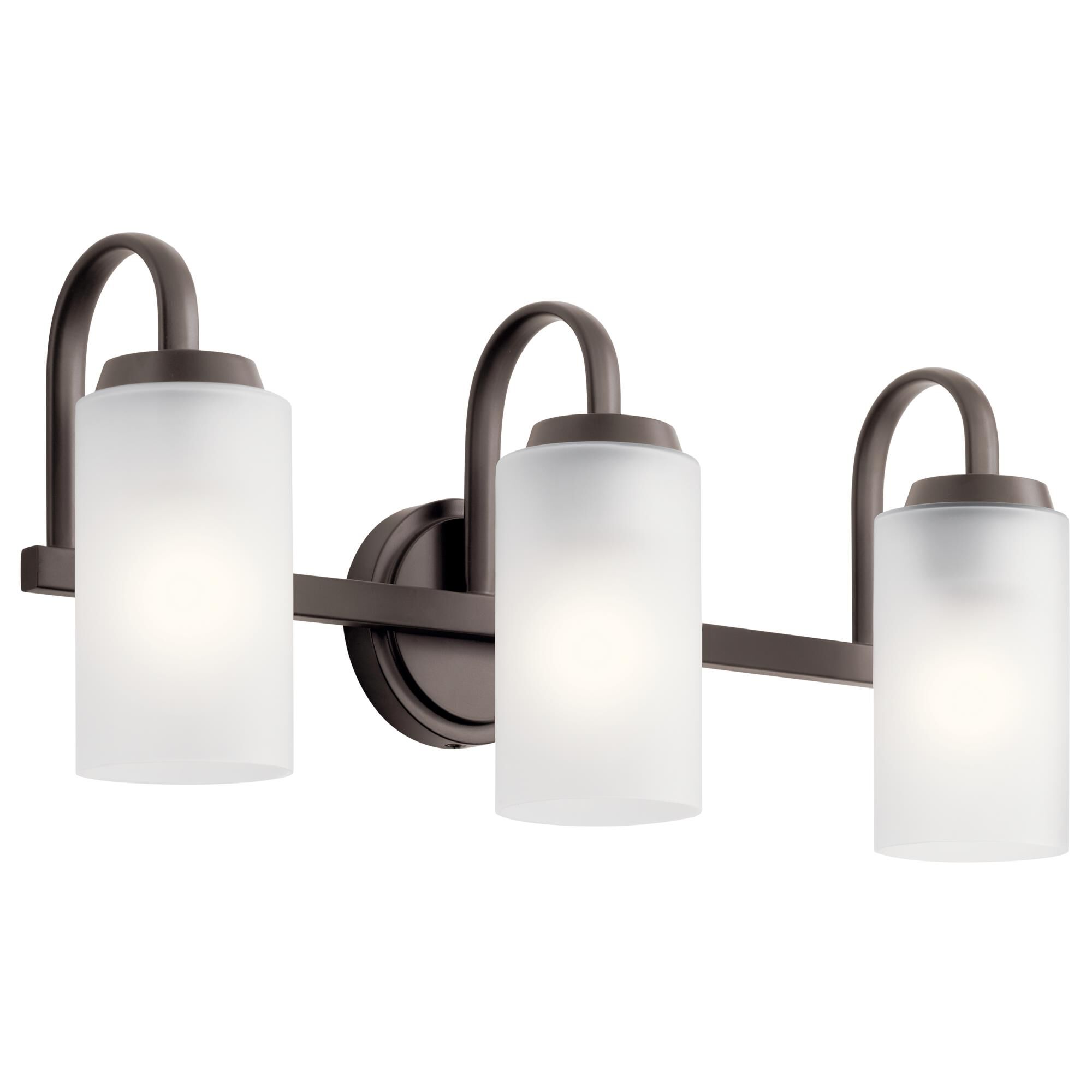 Shown in Olde Bronze finish and Satin Etched glass