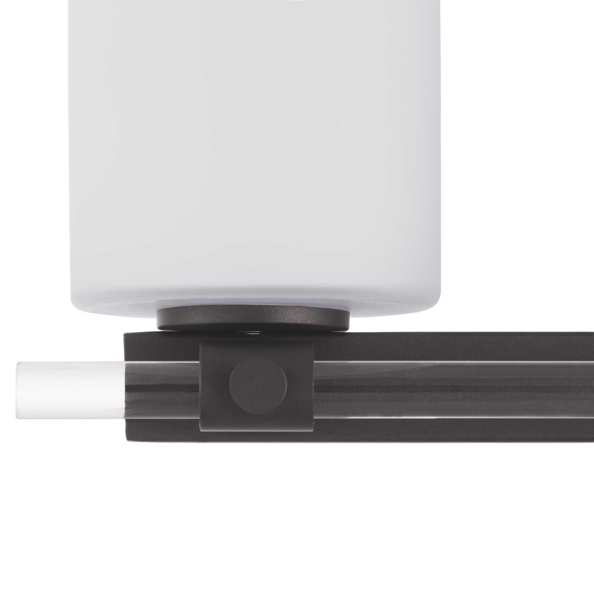 Shown in Black finish and Etched Opal glass