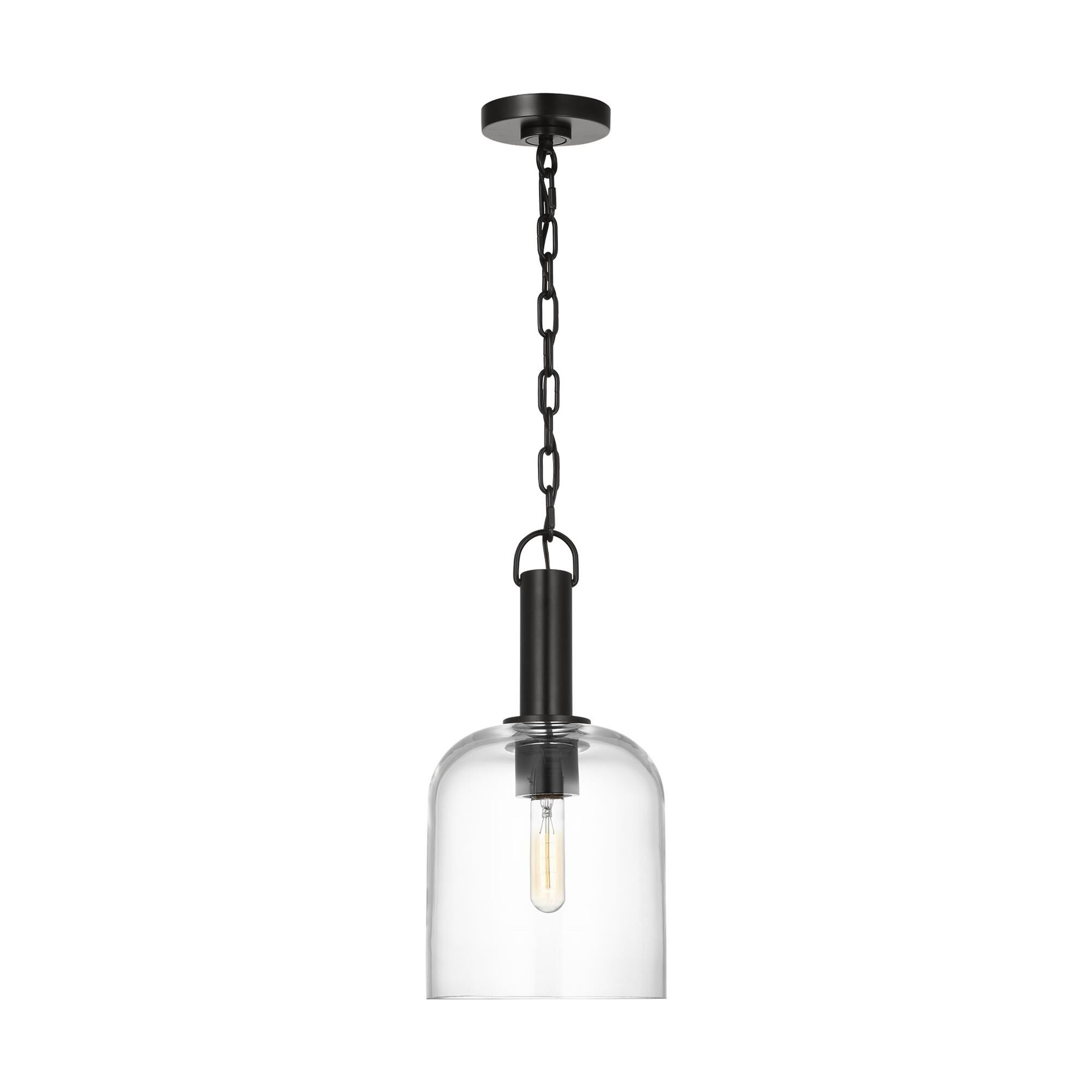 Shown in Aged Iron finish and Clear glass