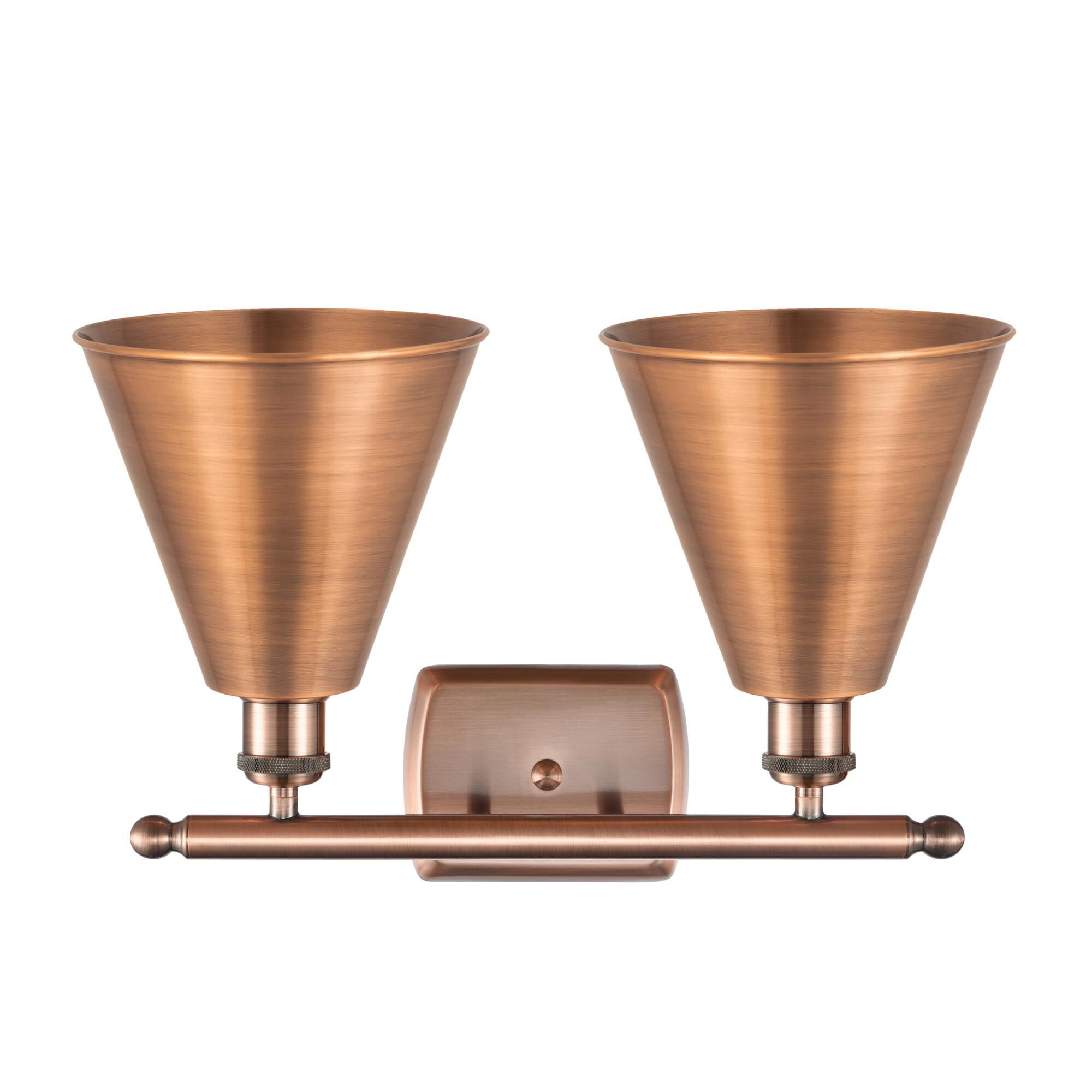 Shown in Antique Copper finish and Antique Copper Ballston Cone shade