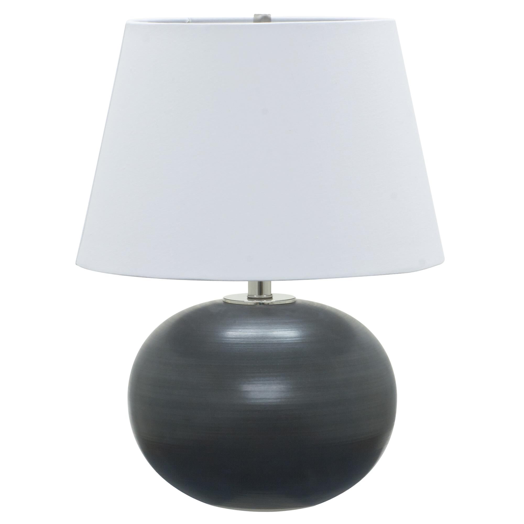 Shown in Black Matte finish and White Linen Hardback shade