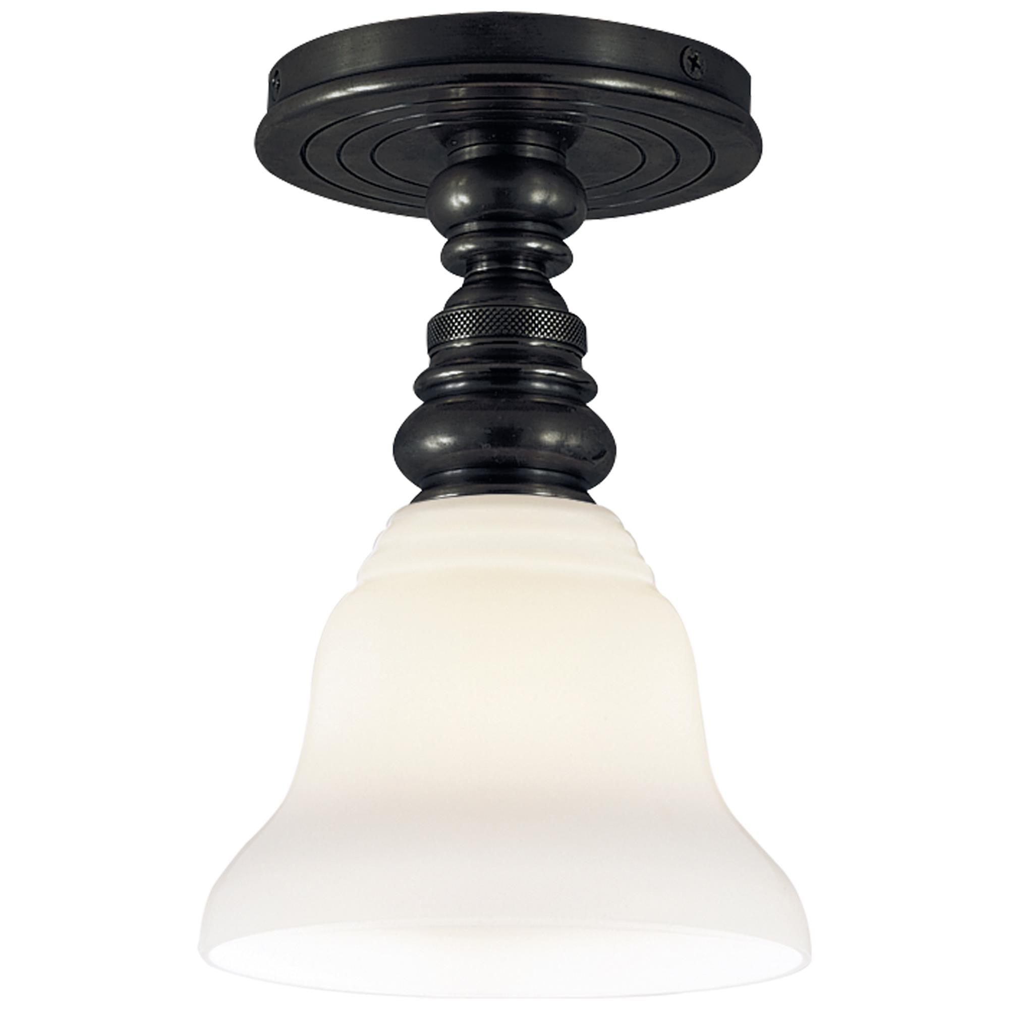 Shown in Bronze finish and White glass