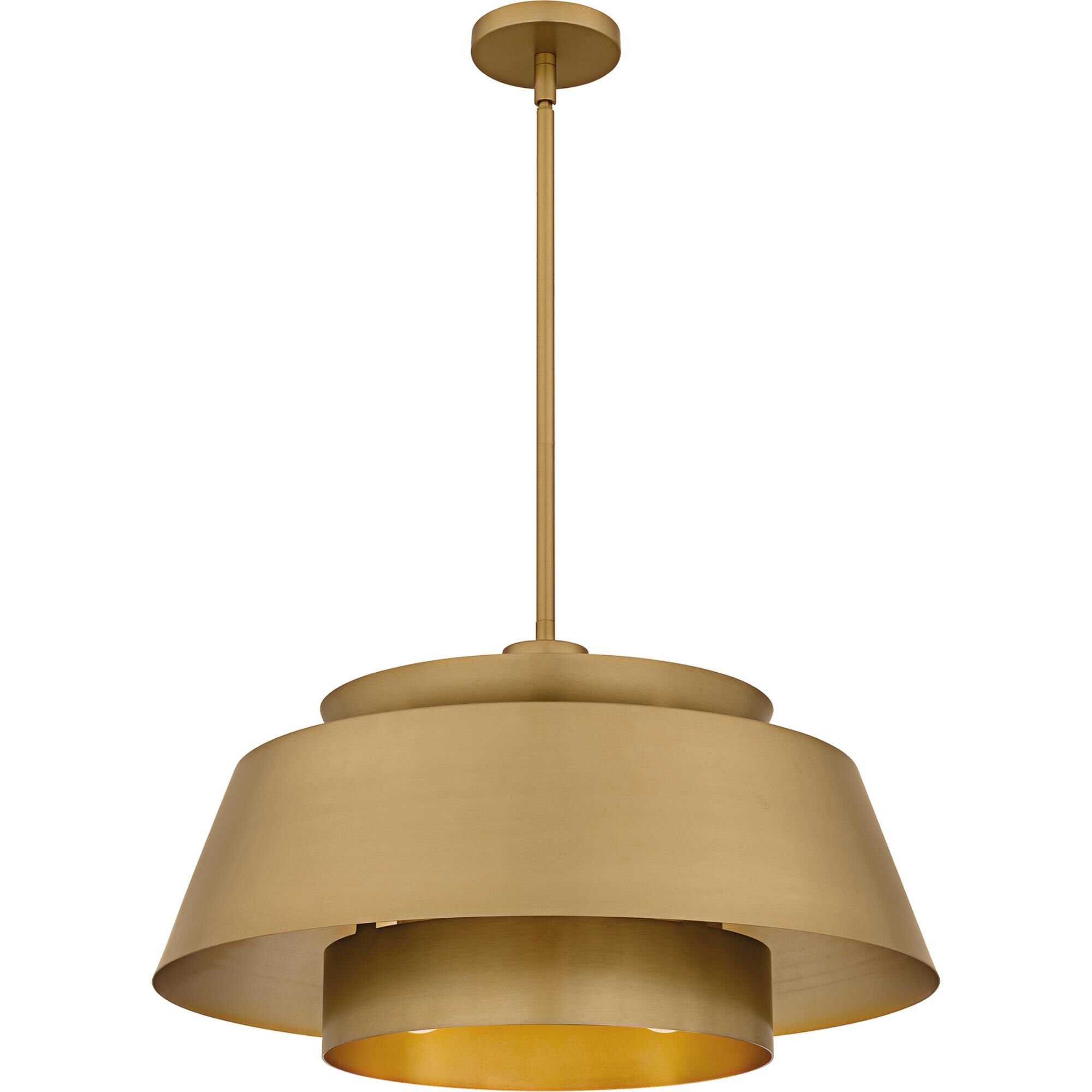Shown in Brushed Weathered Brass finish and Metal shade