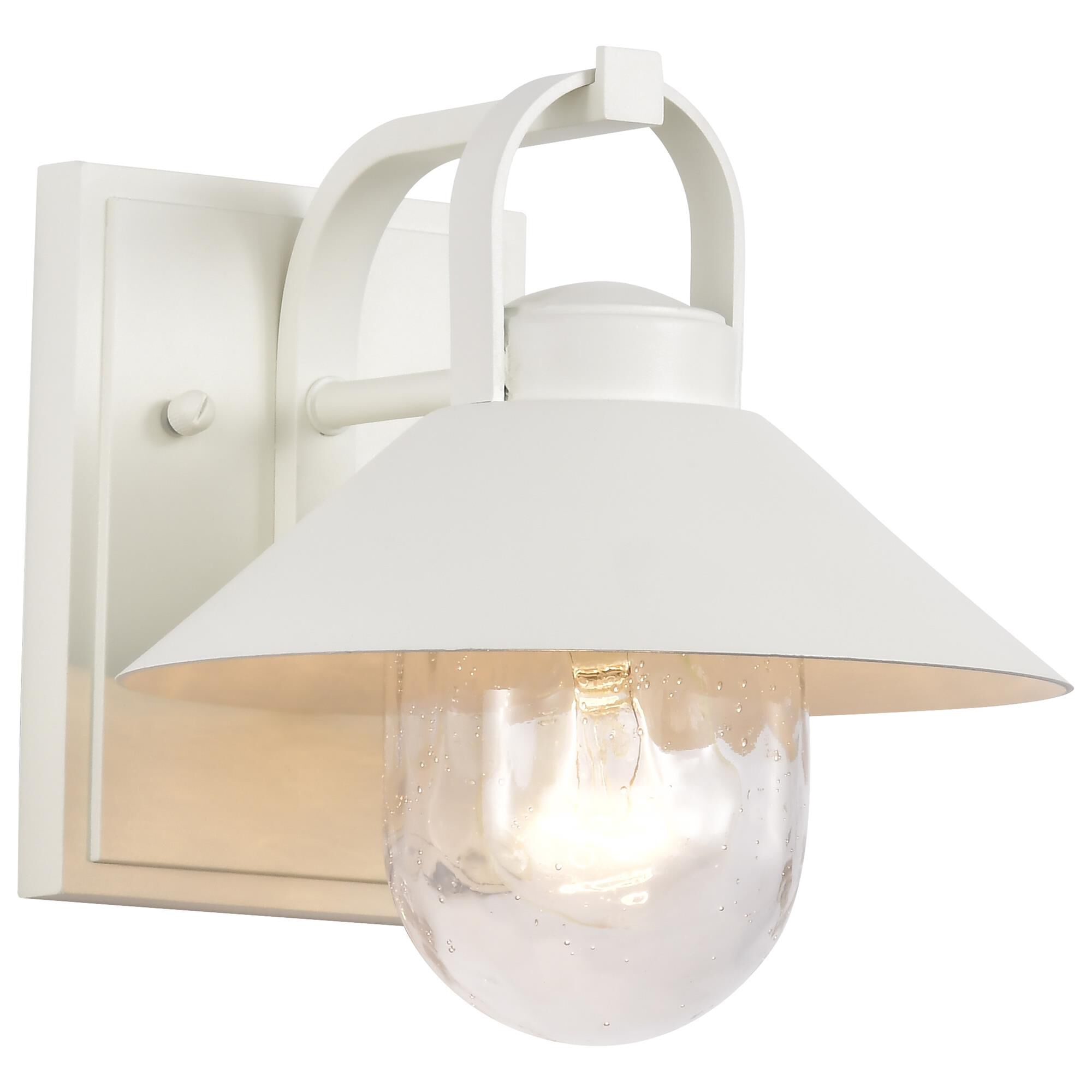 Shown in White finish and Clear Seeded glass
