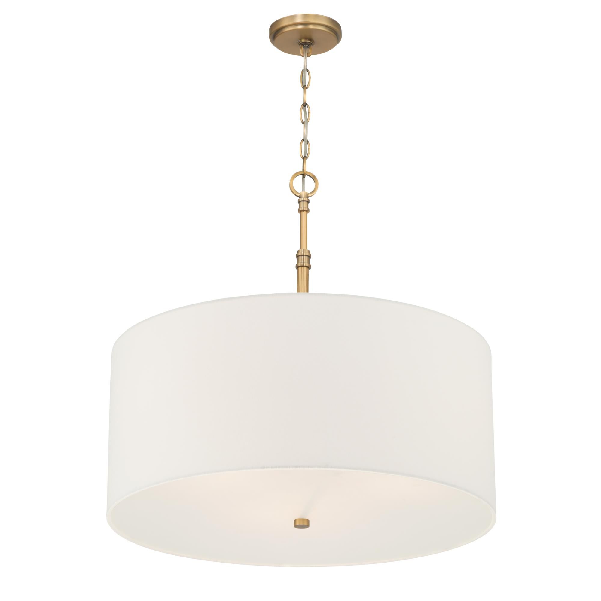 Shown in Legacy Brass finish and White shade