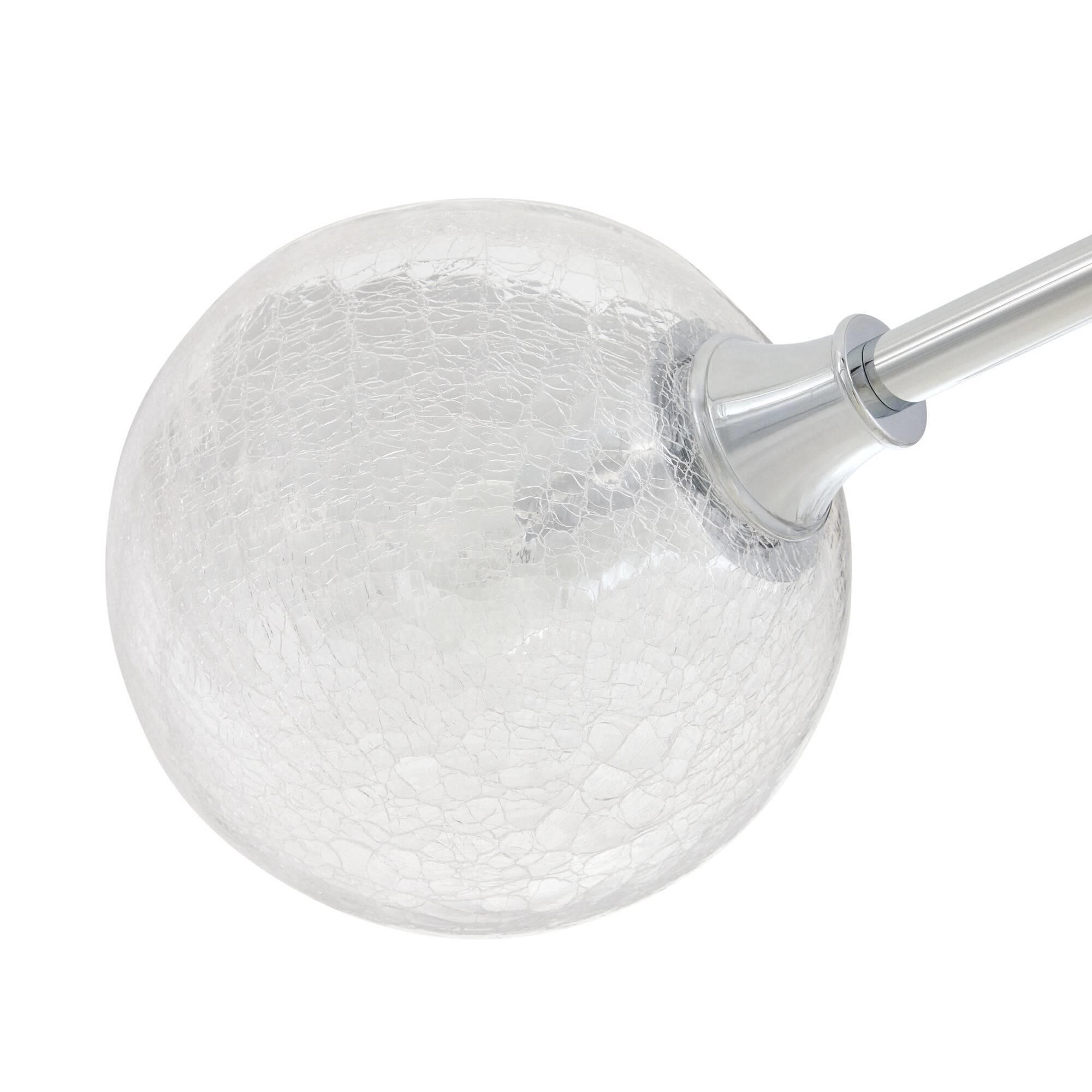 Shown in Chrome finish and Clear Crackle glass