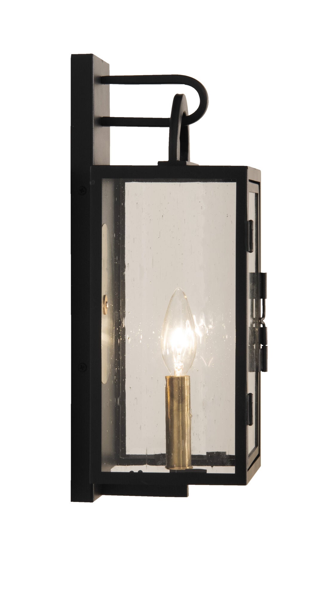 Shown in Textured Matte Black finish and Yes glass and Yes shade and Rectangle accent