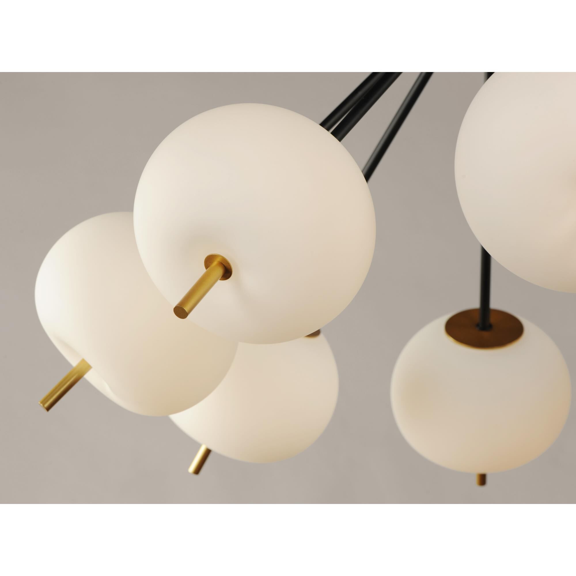 Shown in Black  -  Gold finish and Satin White glass