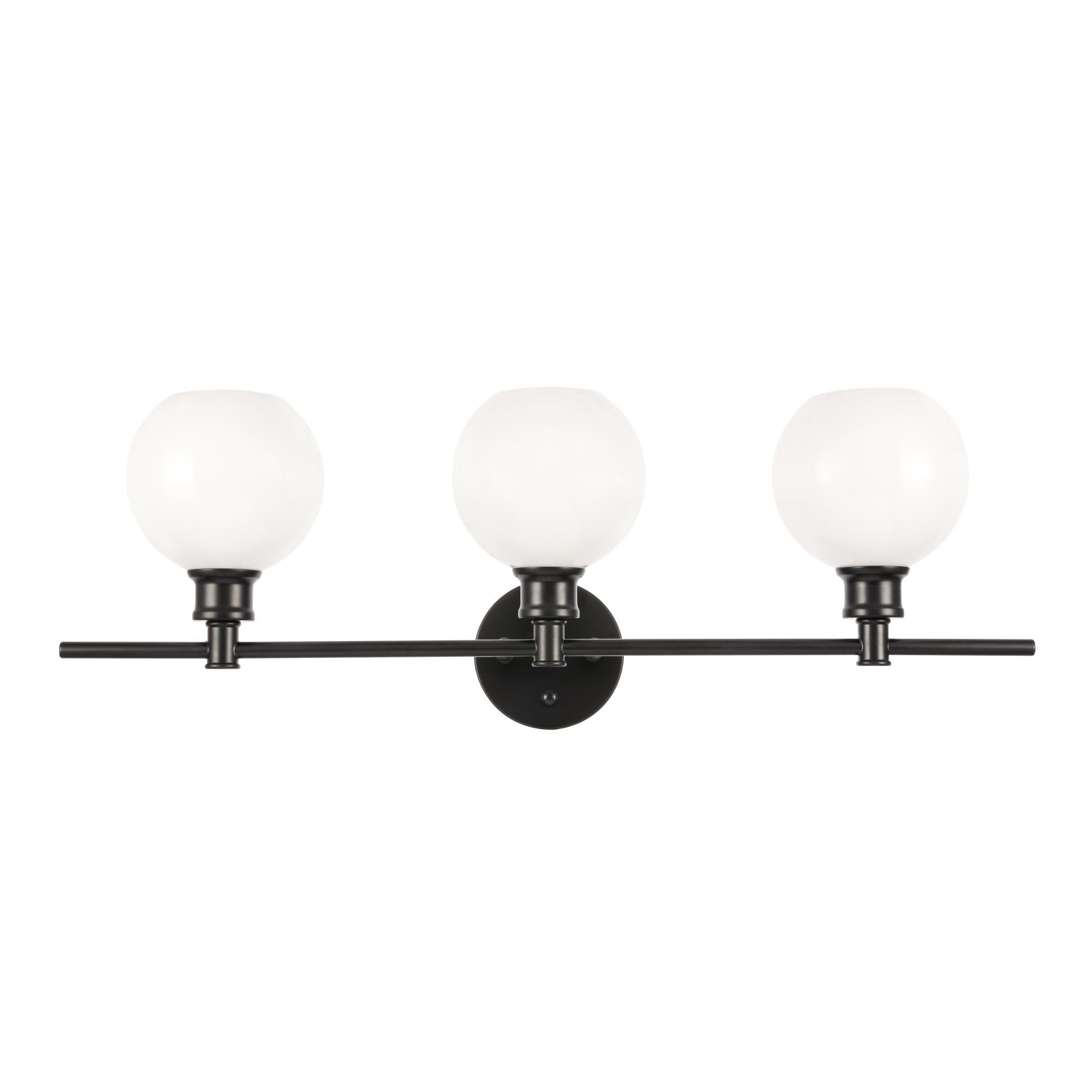 Shown in Black finish and Frosted White  glass