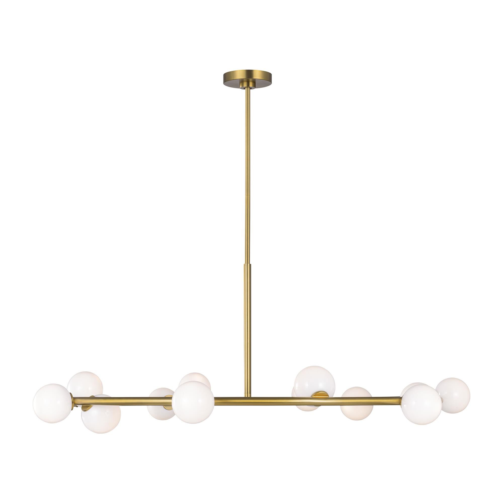 Shown in Burnished Brass finish and Milk glass