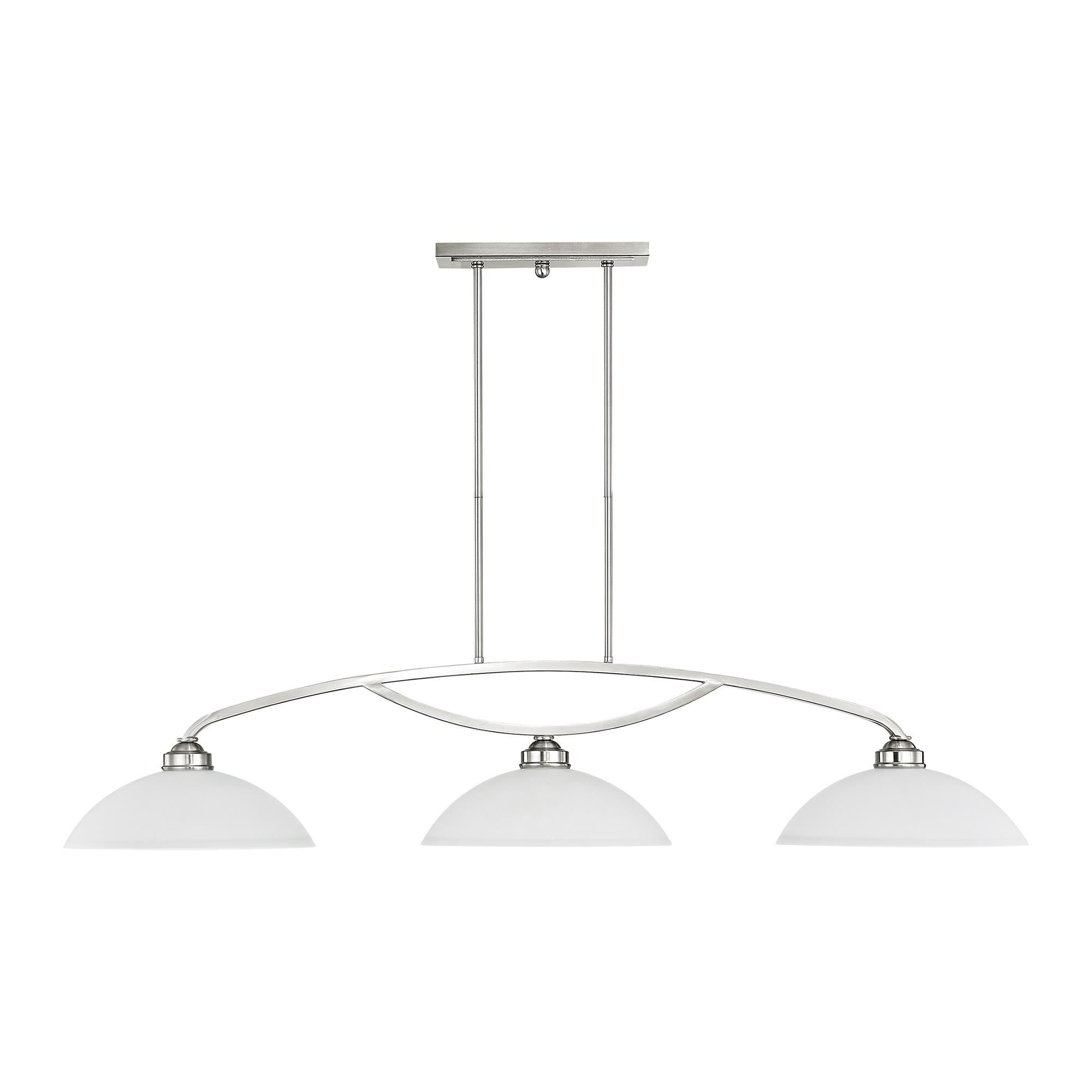 Shown in Brushed Nickel finish and Satin glass