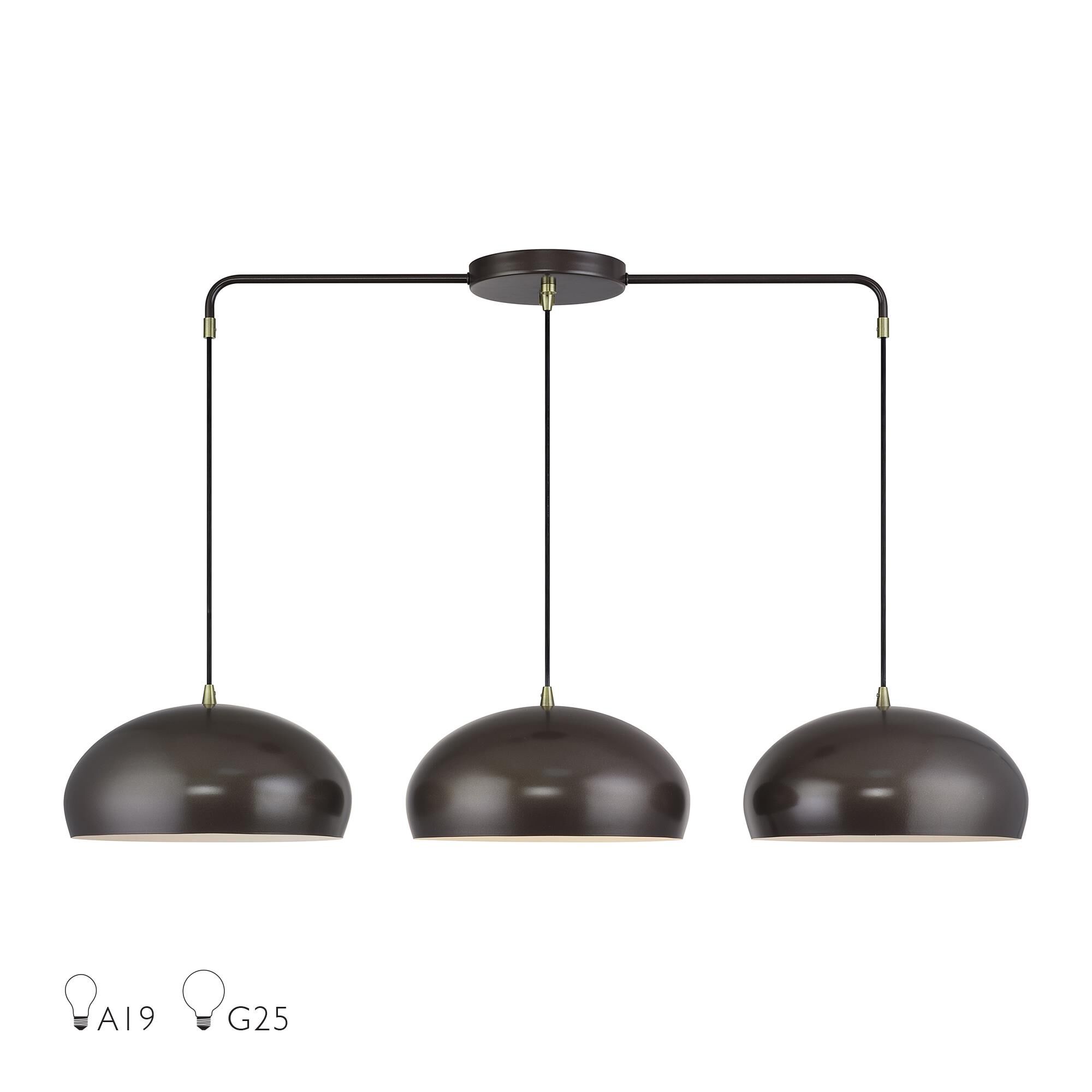 Shown in English Bronze with Antique Brass Accents finish and English Bronze Steel with Shiny White Inside shade