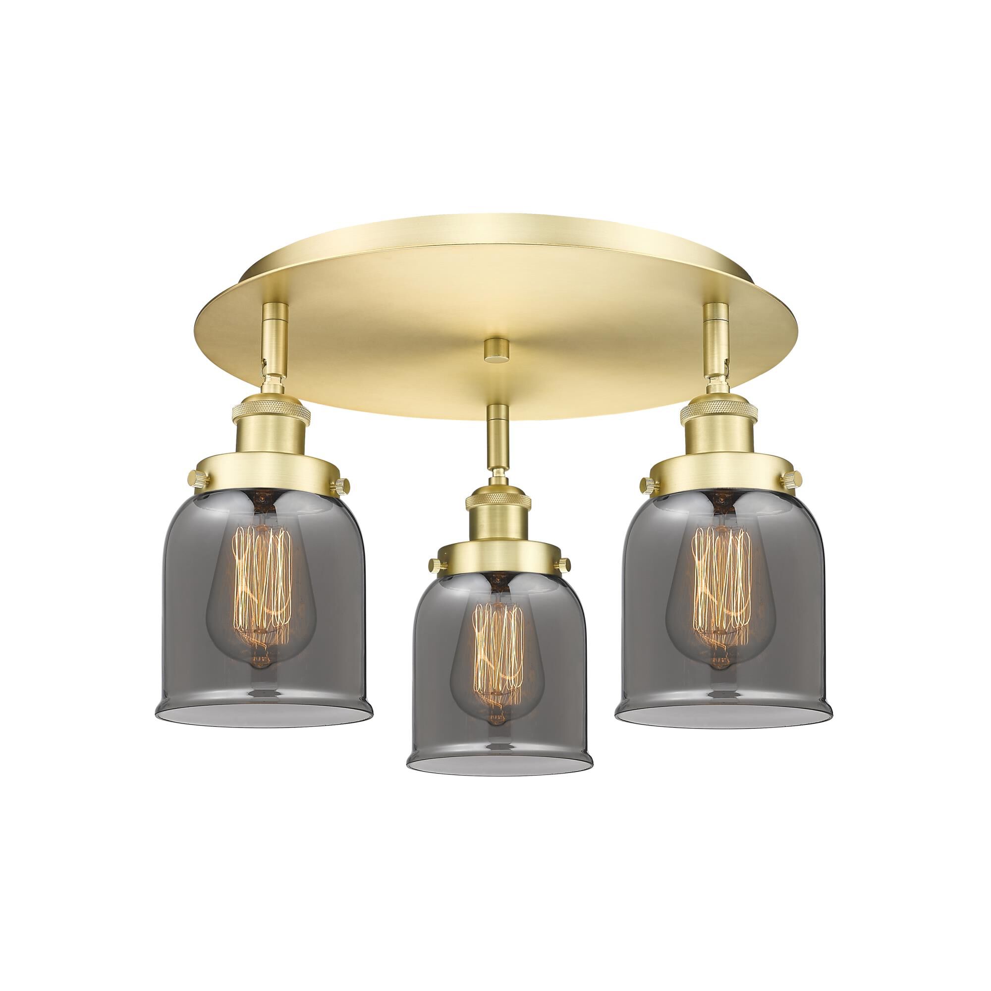 Shown in Satin Gold finish and Plated Smoke glass