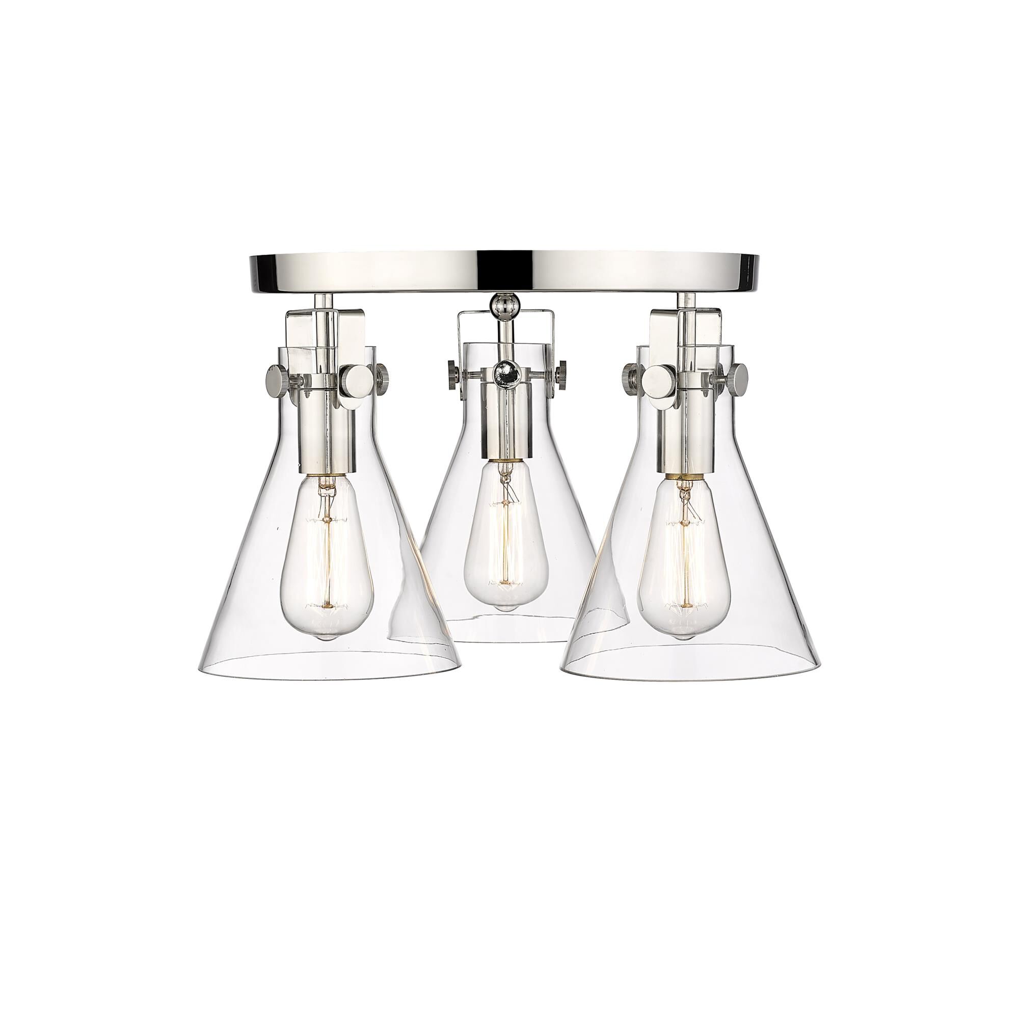 Shown in Polished Nickel finish and Clear glass