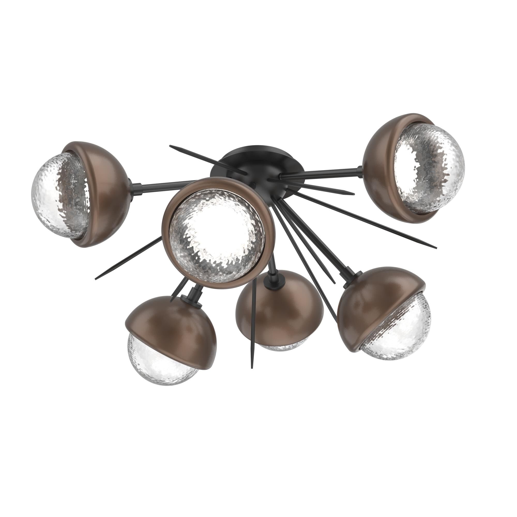 Shown in Matte Black finish and Clear glass and Burnished Bronze accent