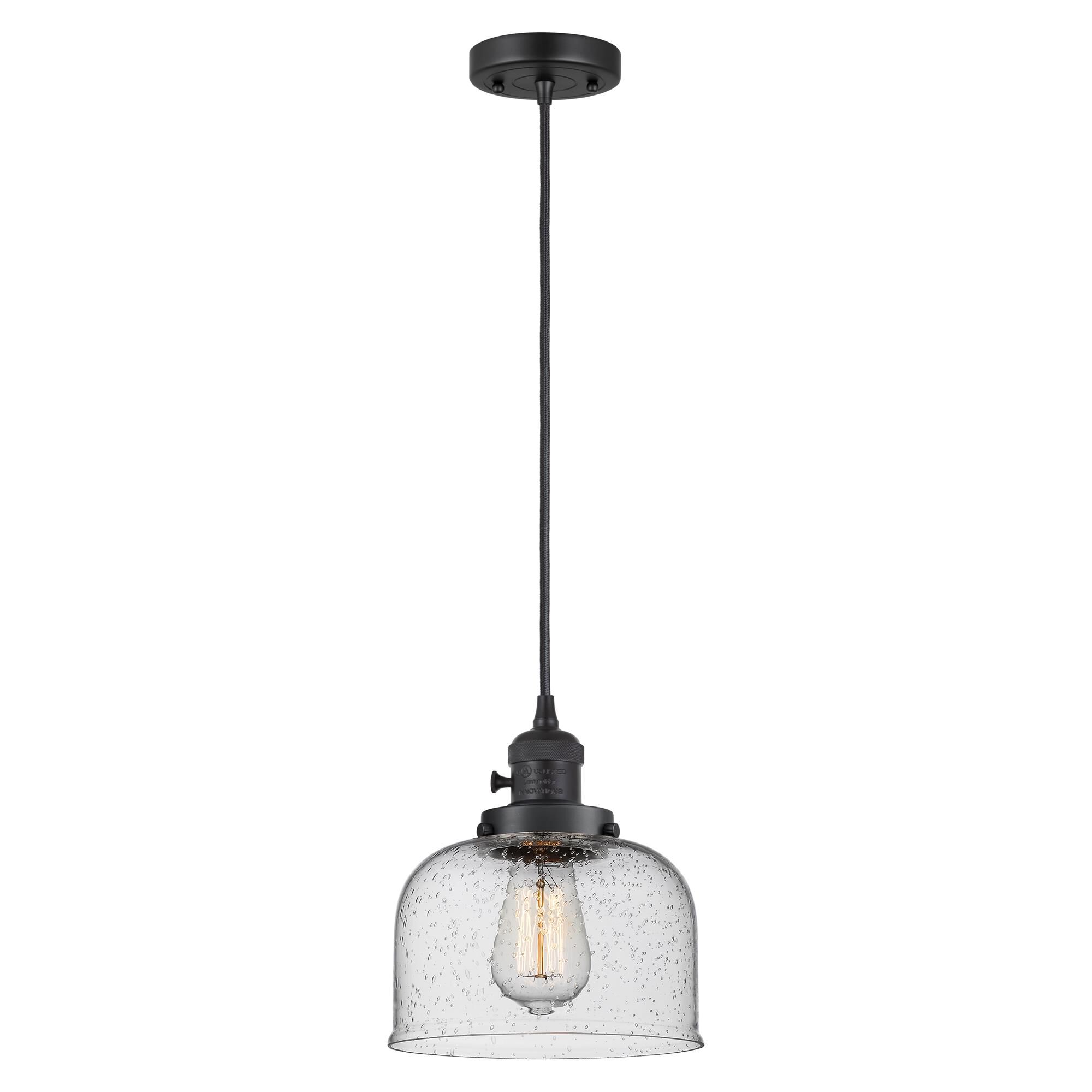 Shown in Matte Black finish and Seedy glass