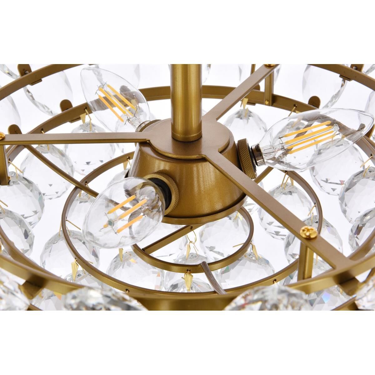 Shown in Brass finish and Royal Cut Clear crystal