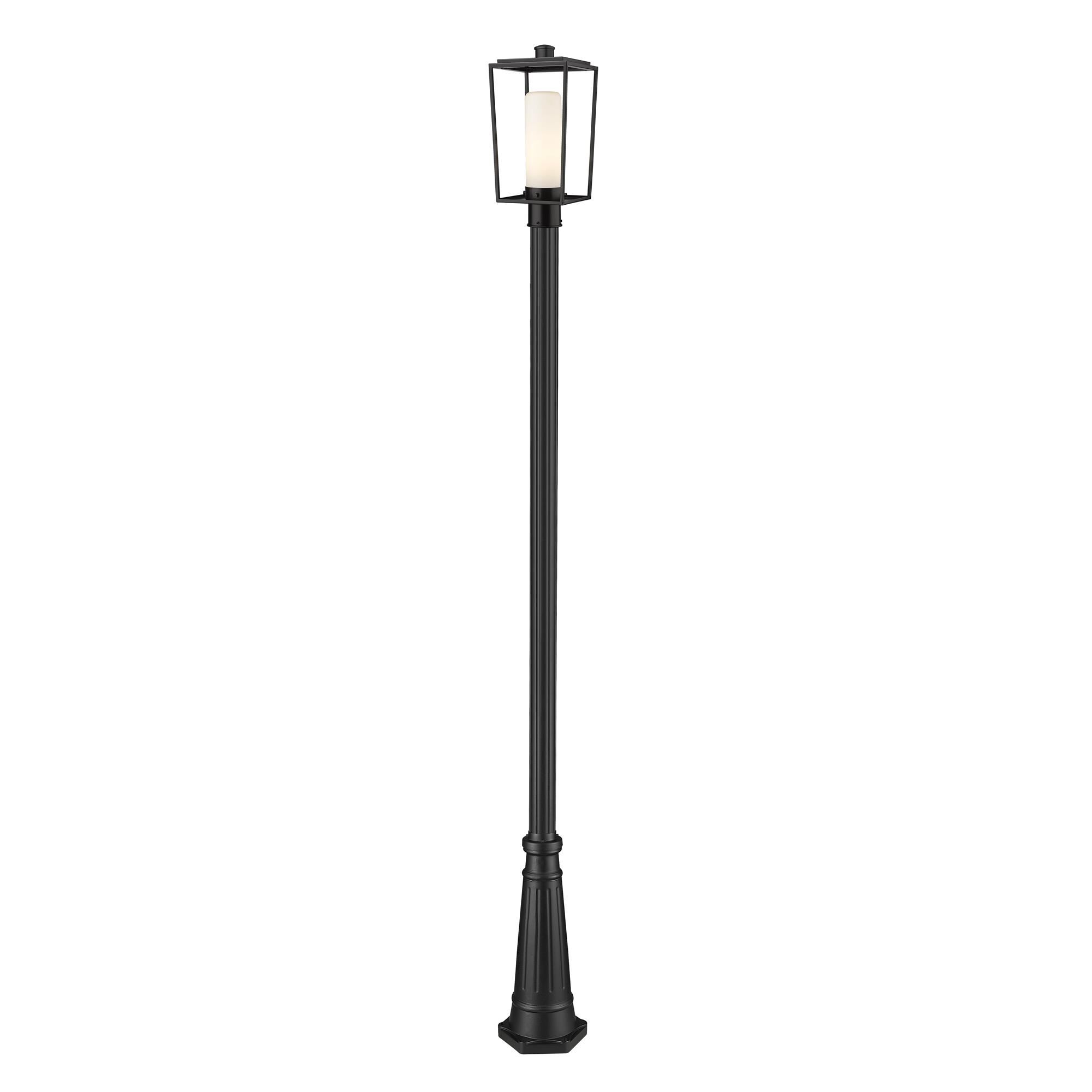 Shown in Black finish and Glass shade